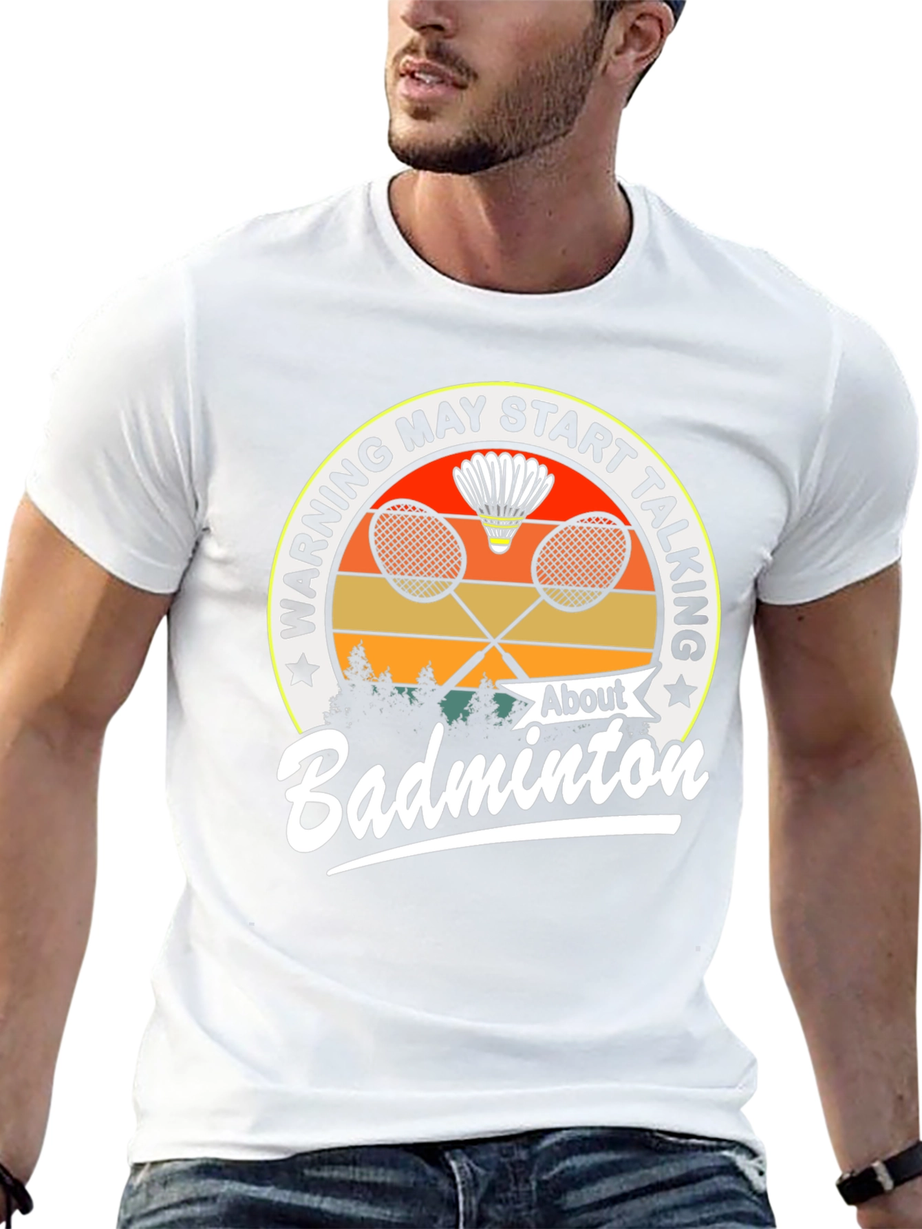 Badminton Graphic Tee - Warning May Start Talking T-Shirt