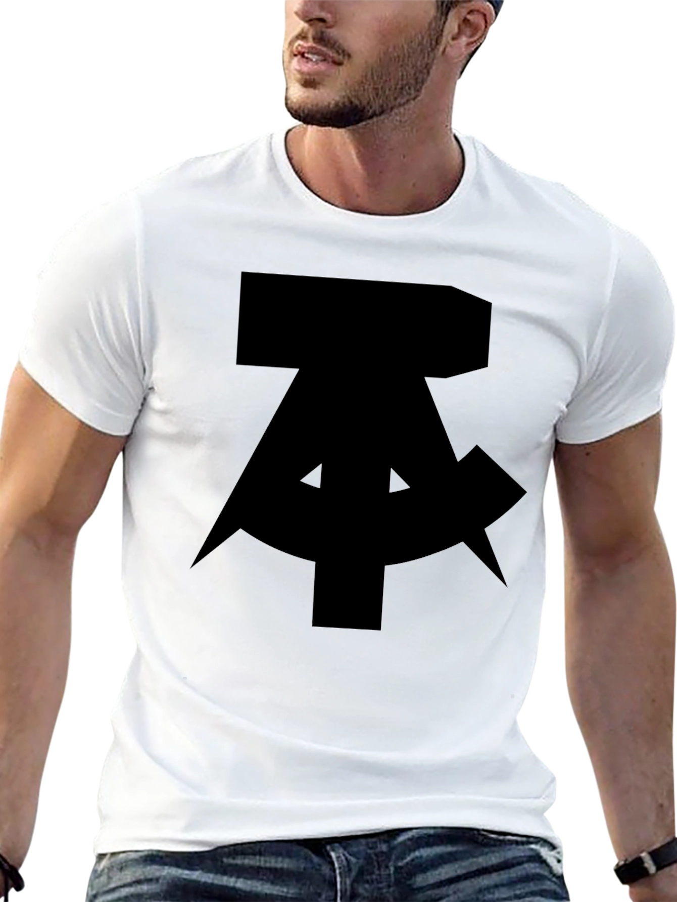 Black Shirt with Abstract Design