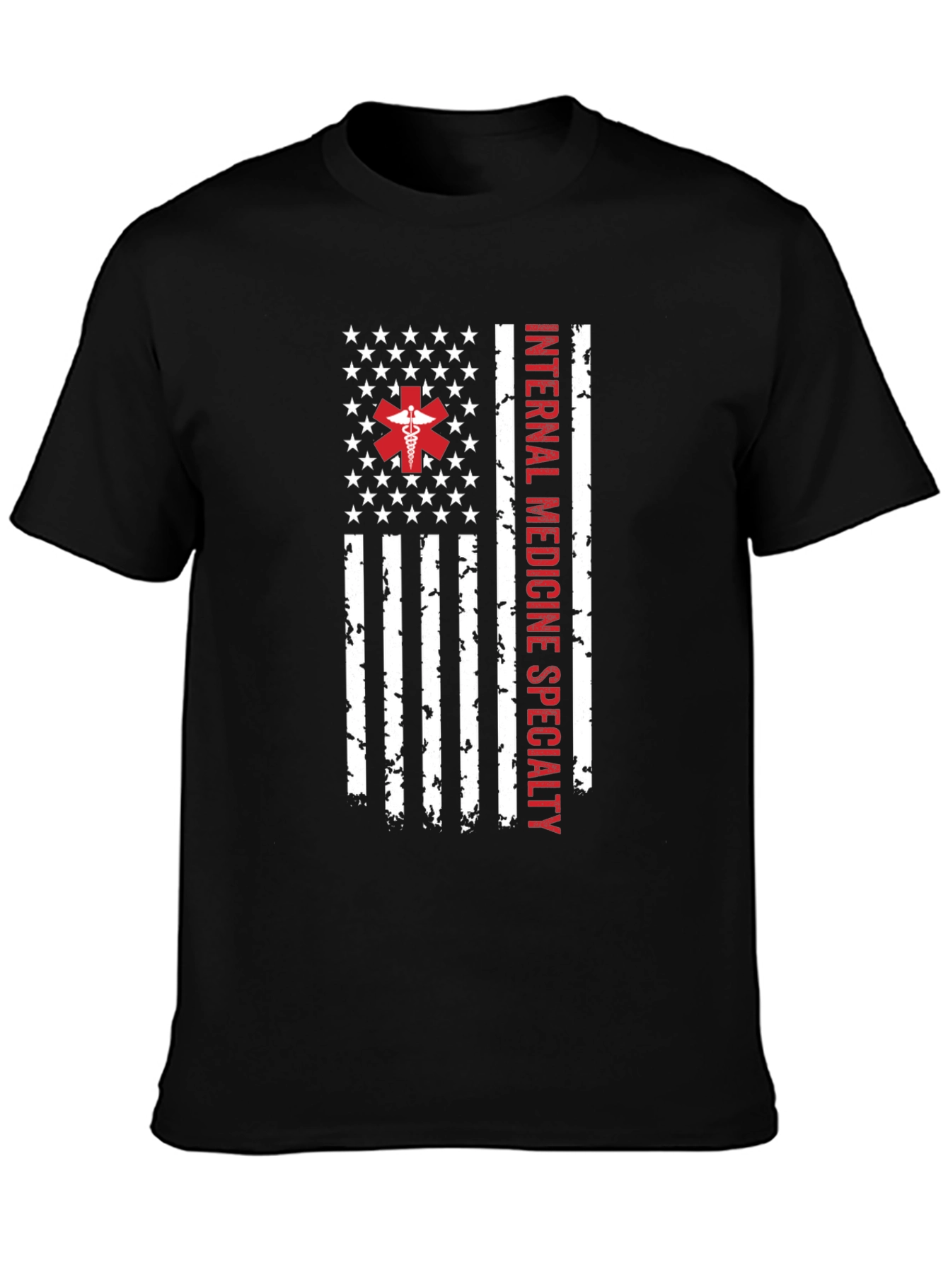 Internal Medicine Specialty American Flag T-Shirt