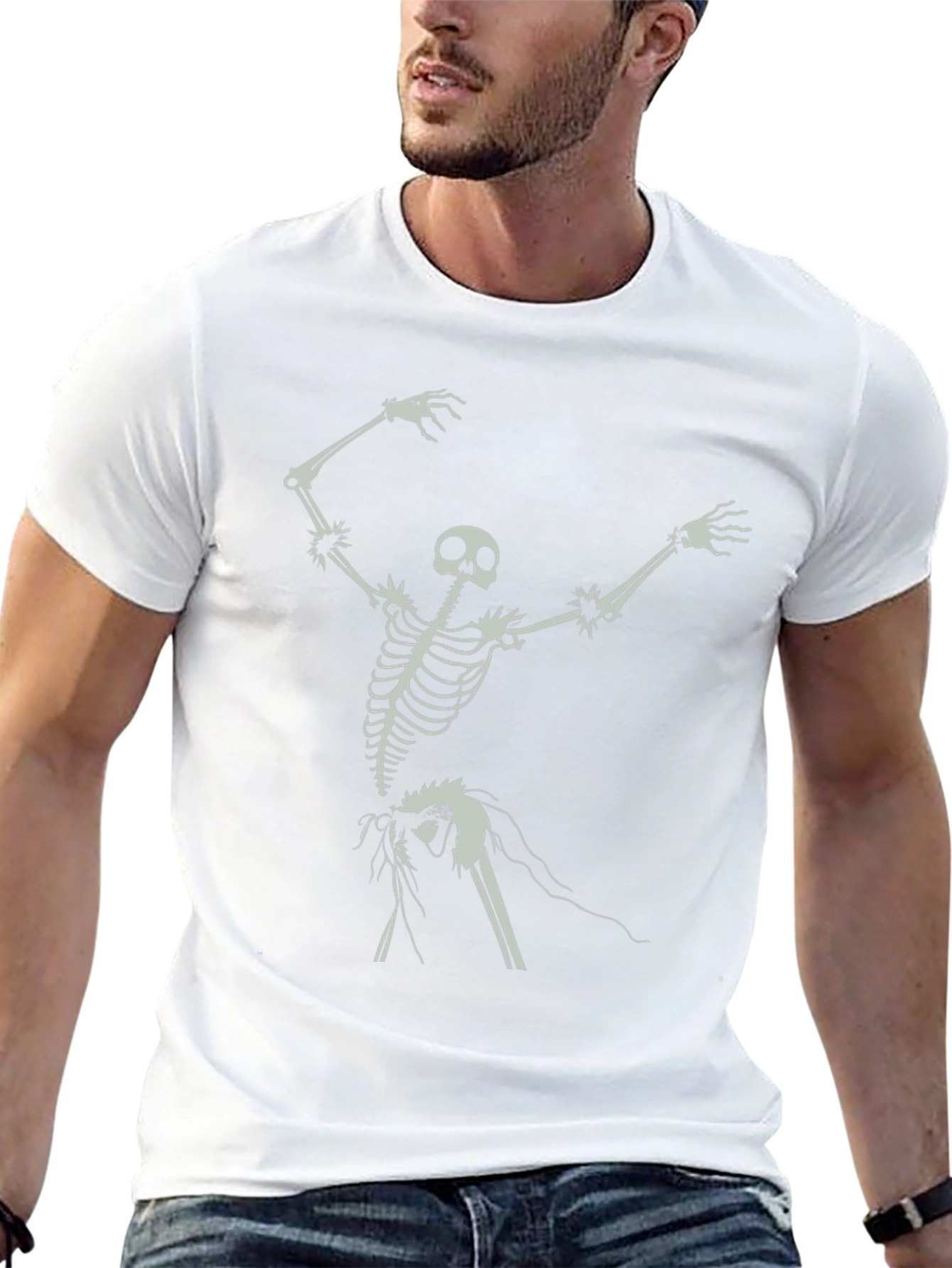 Skeleton Ribcage Graphic T-Shirt - Black Cotton Tee