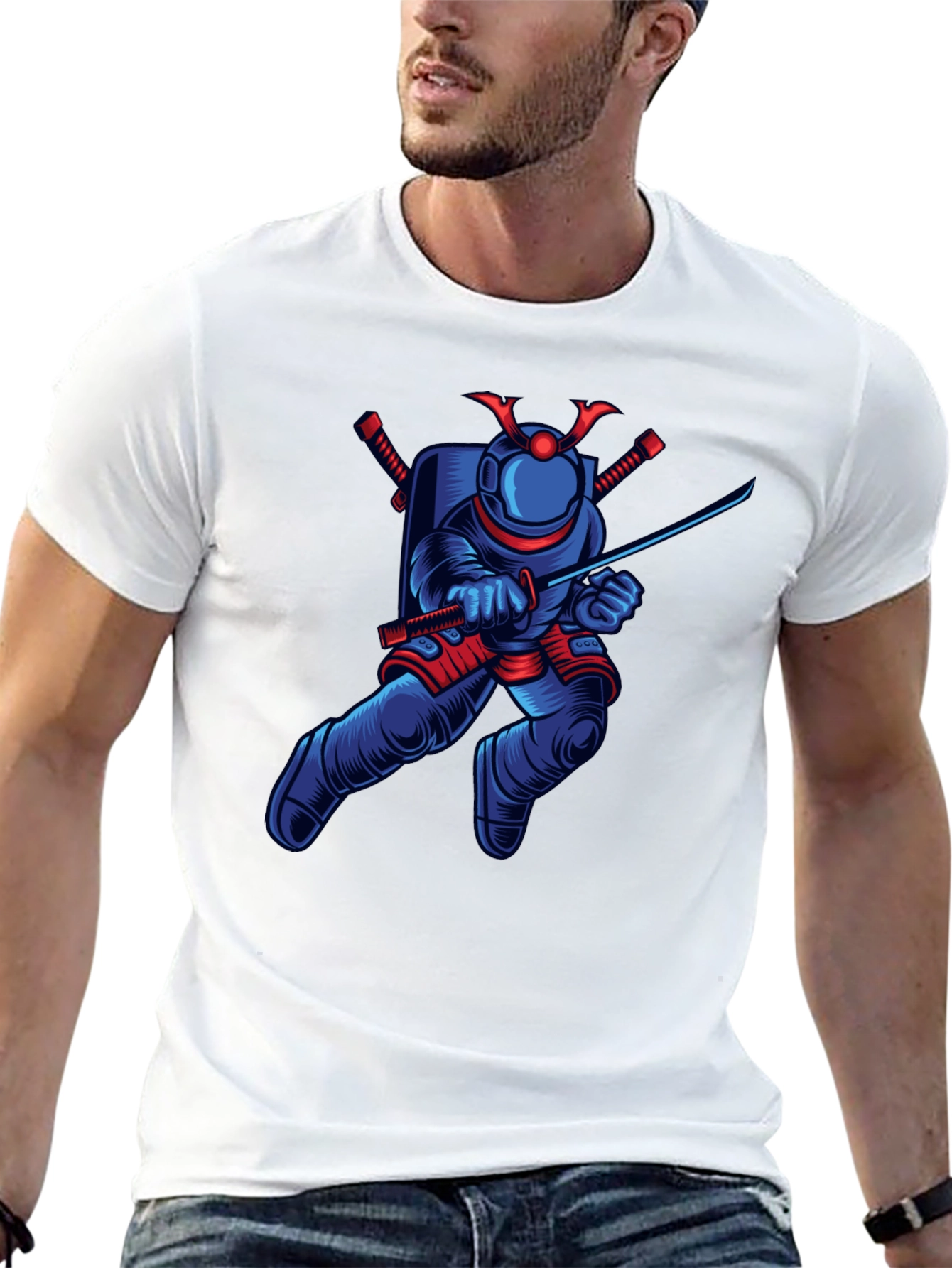 Astronaut Samurai Graphic T-Shirt