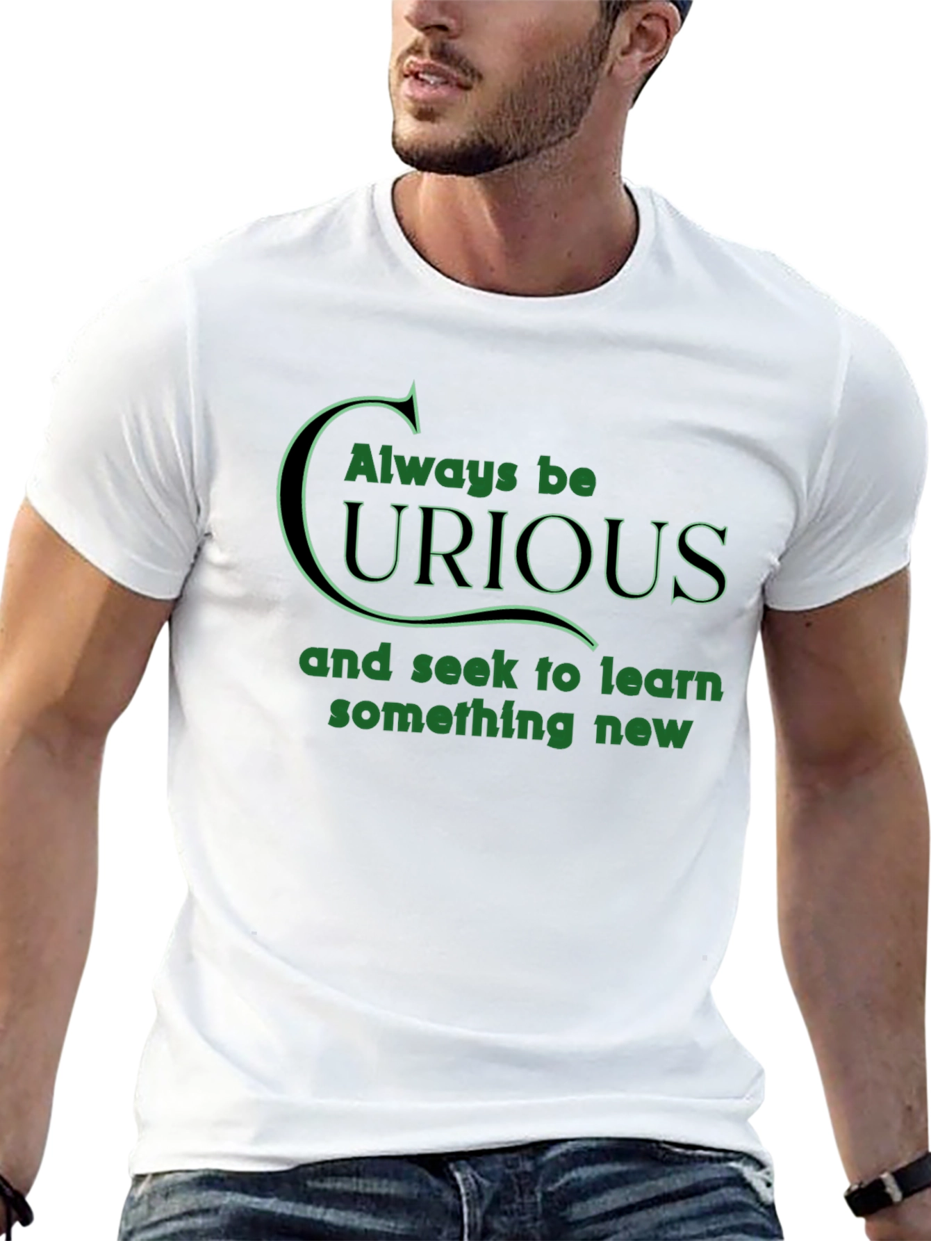 Always Be Curious Graphic T-Shirt - Black