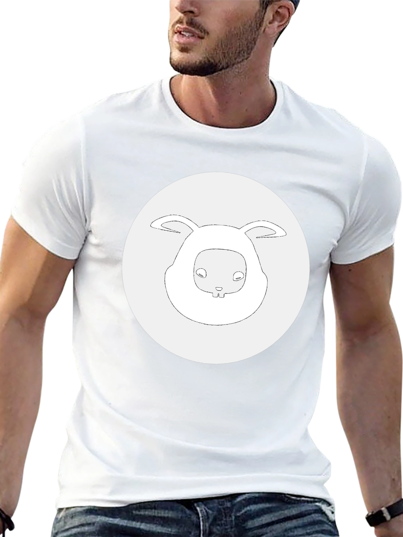 Bunny Graphic Black T-Shirt - Casual Comfort