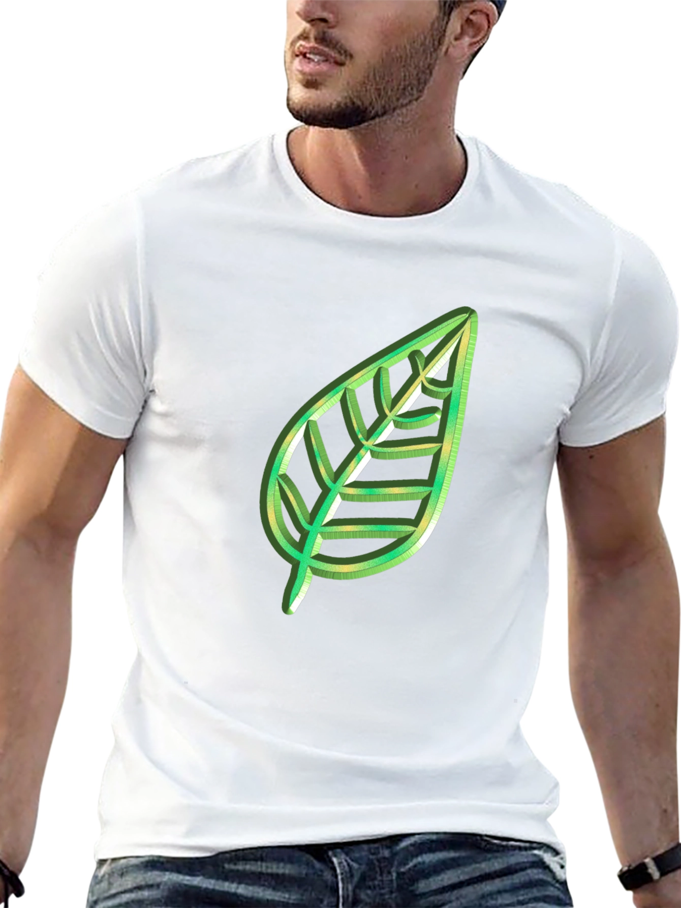 Leaf Graphic Black T-Shirt - Nature Lovers Tee