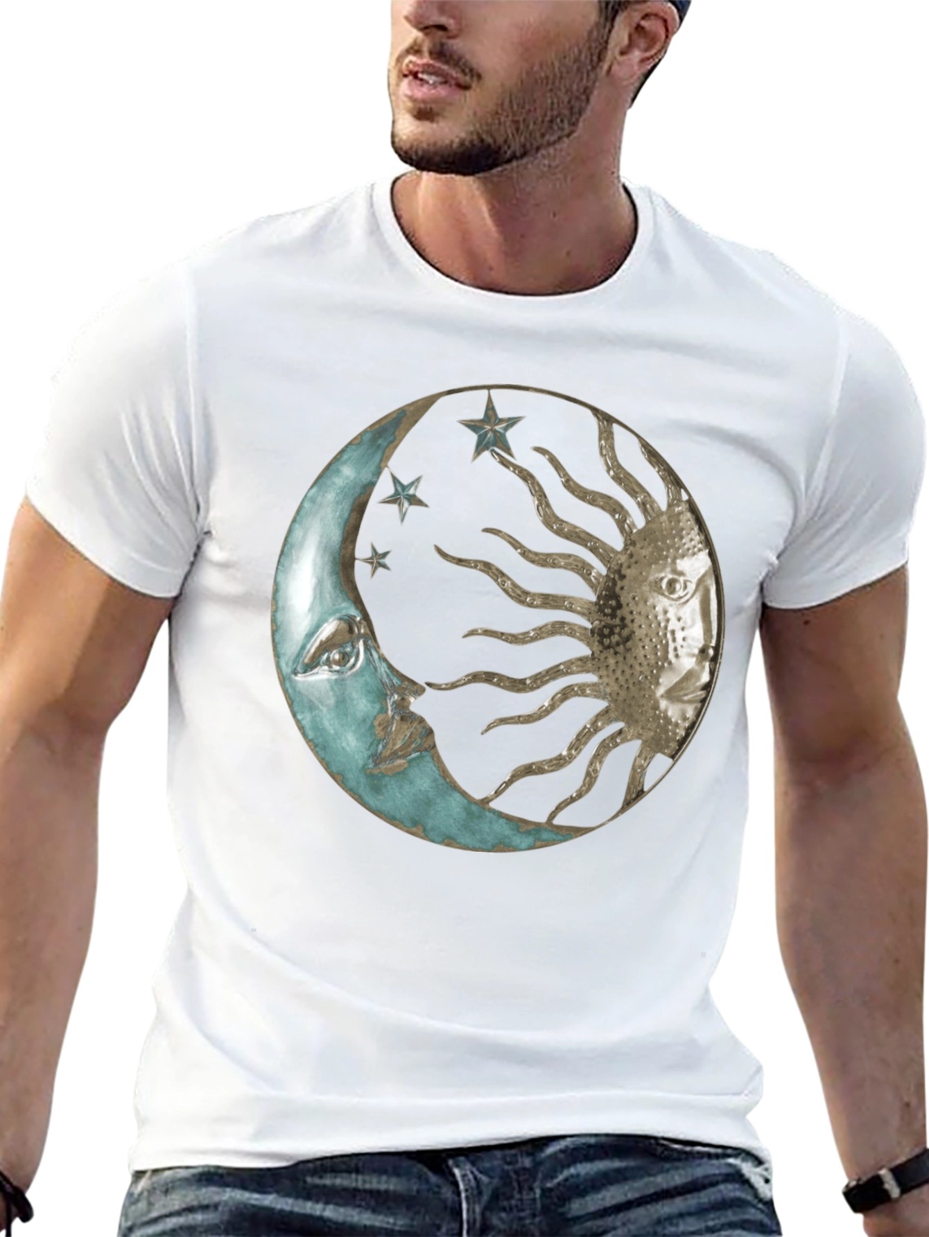 Sun and Moon Graphic Tee - Celestial Design
