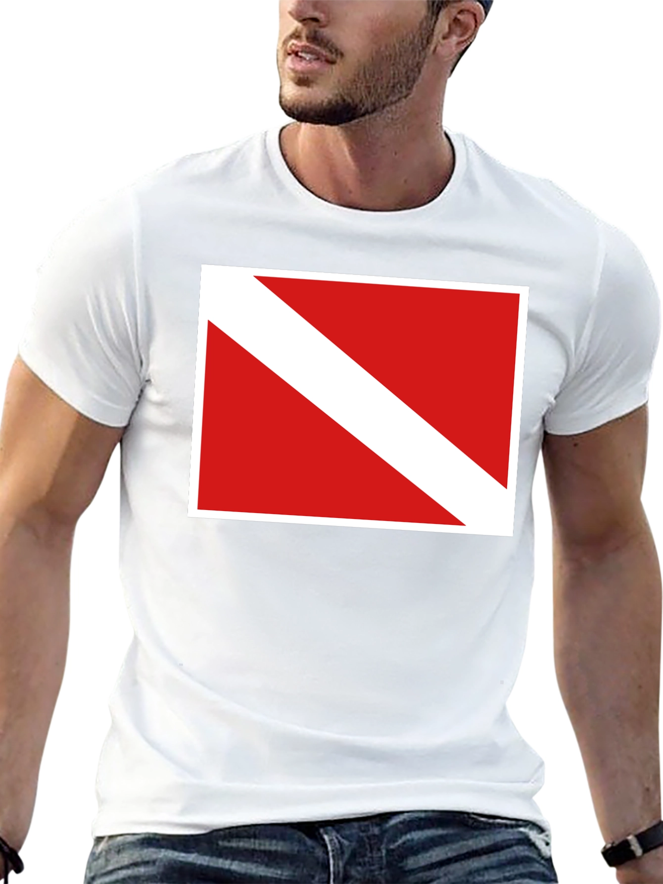Diver Down Flag Graphic Tee - Black