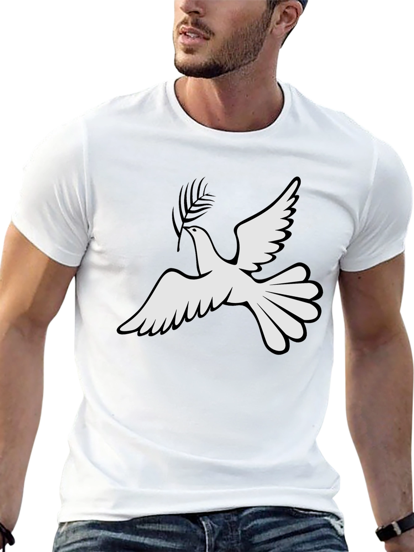 Peace Dove Graphic Tee - Stylish Black T-Shirt