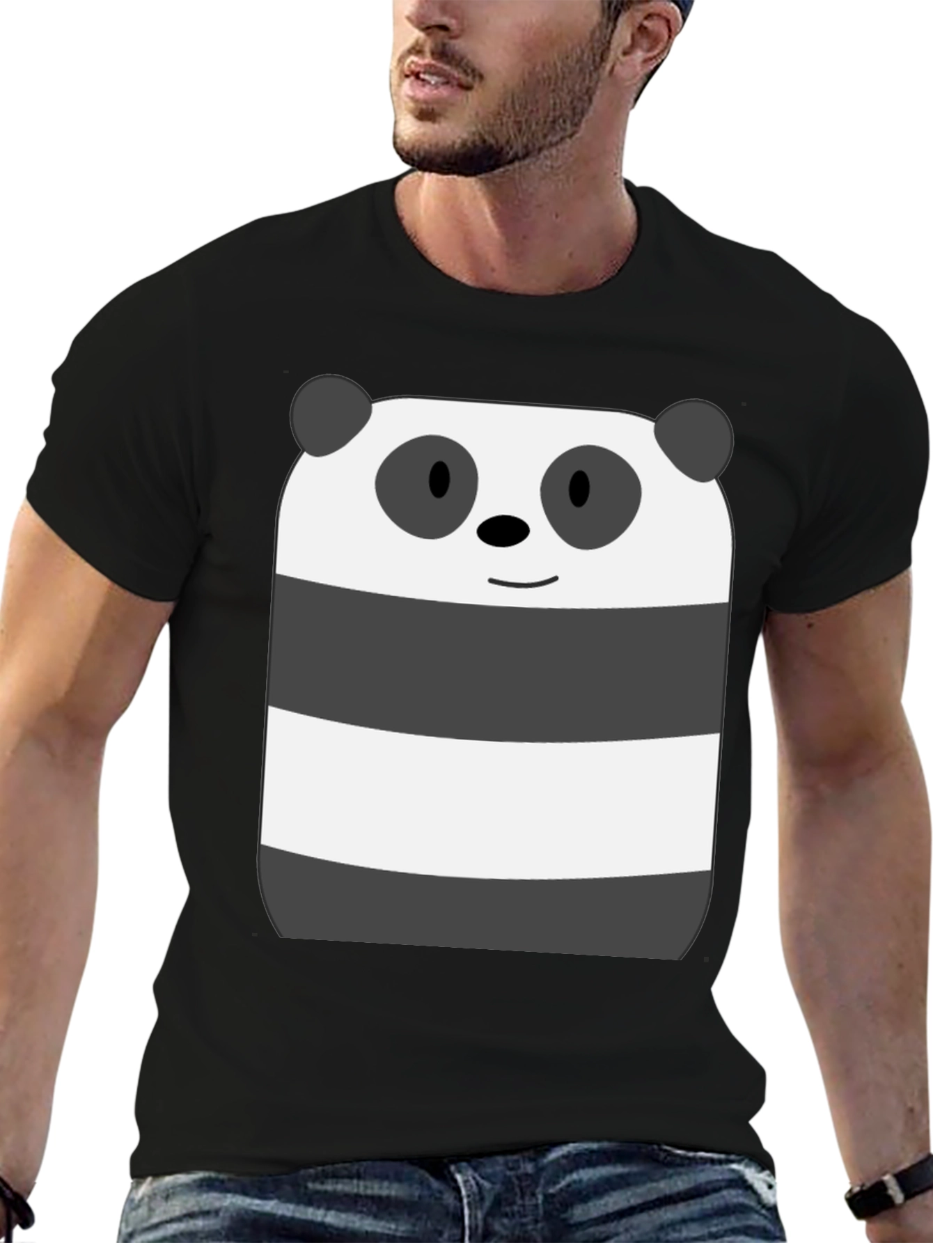 Cartoon Panda Bear Graphic Print T-Shirt