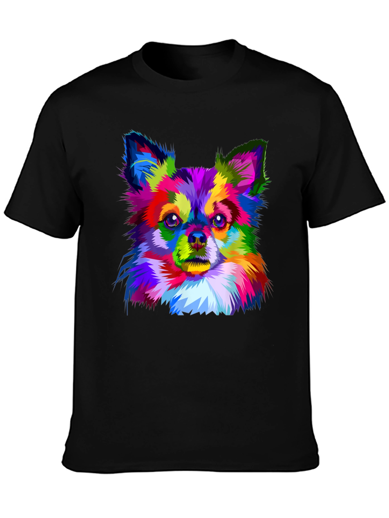 Vibrant Chihuahua Art Print Black T-Shirt