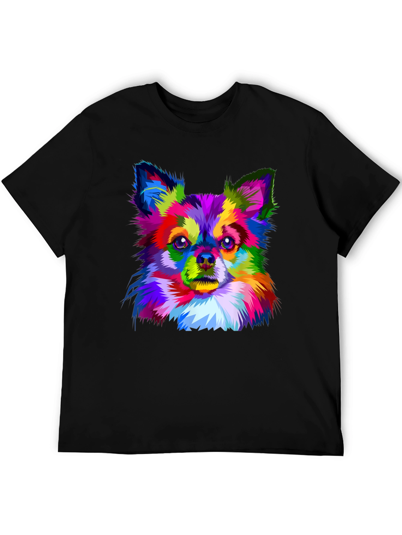 Vibrant Chihuahua Art Print Black T-Shirt