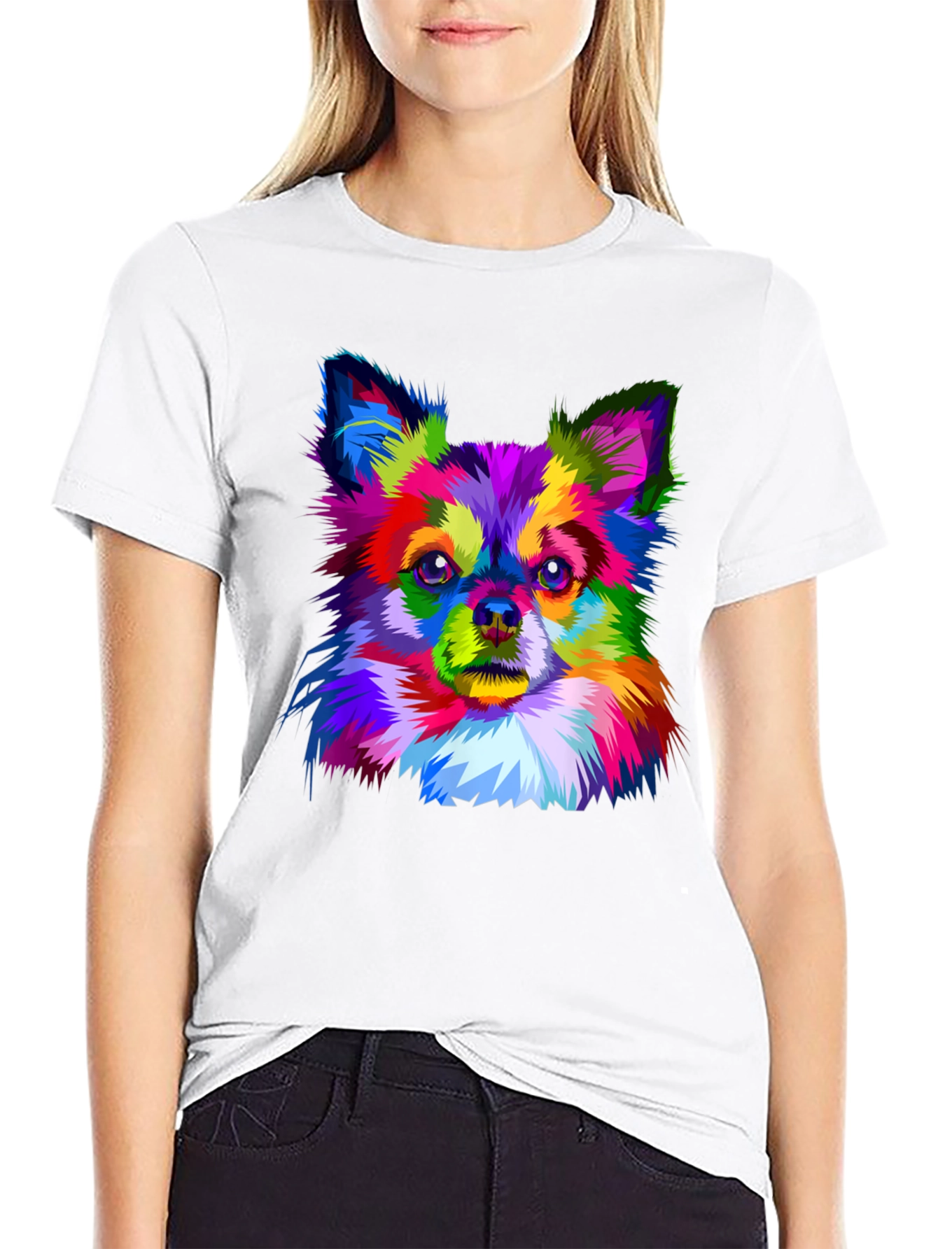 Vibrant Chihuahua Art Print Black T-Shirt