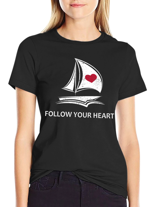 Follow Your Heart Graphic Black T-Shirt