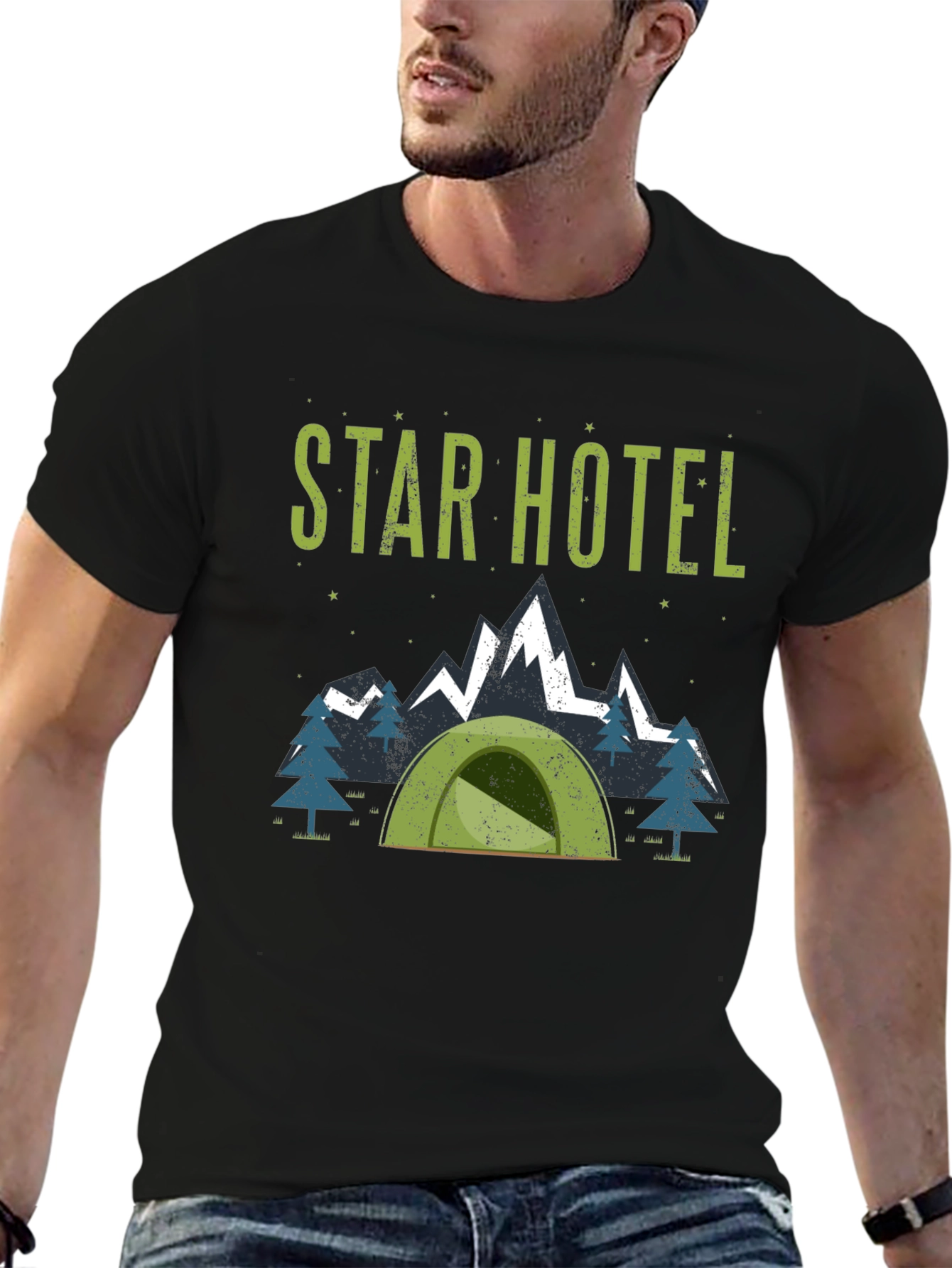Star Hotel Camping T-Shirt: Adventure Ready!