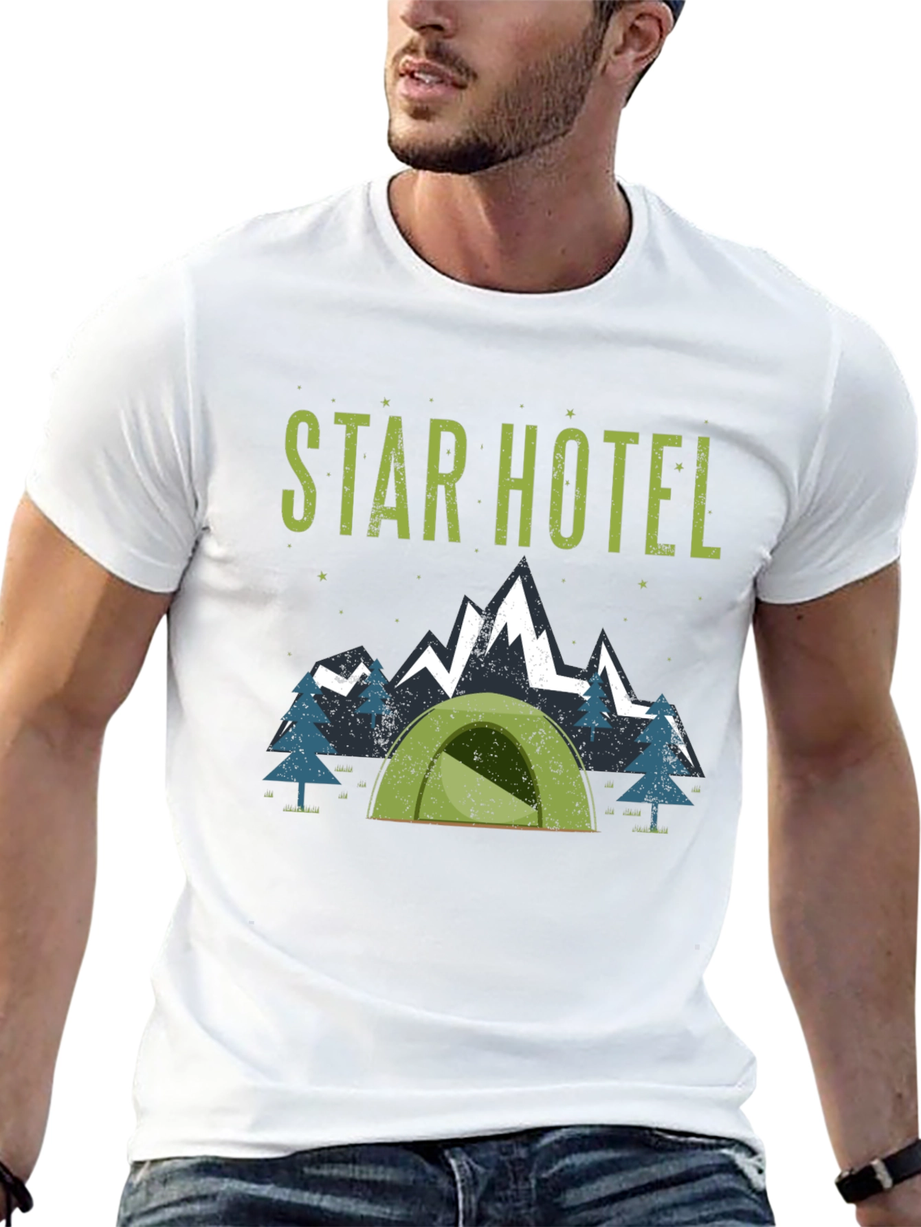 Star Hotel Camping T-Shirt: Adventure Ready!