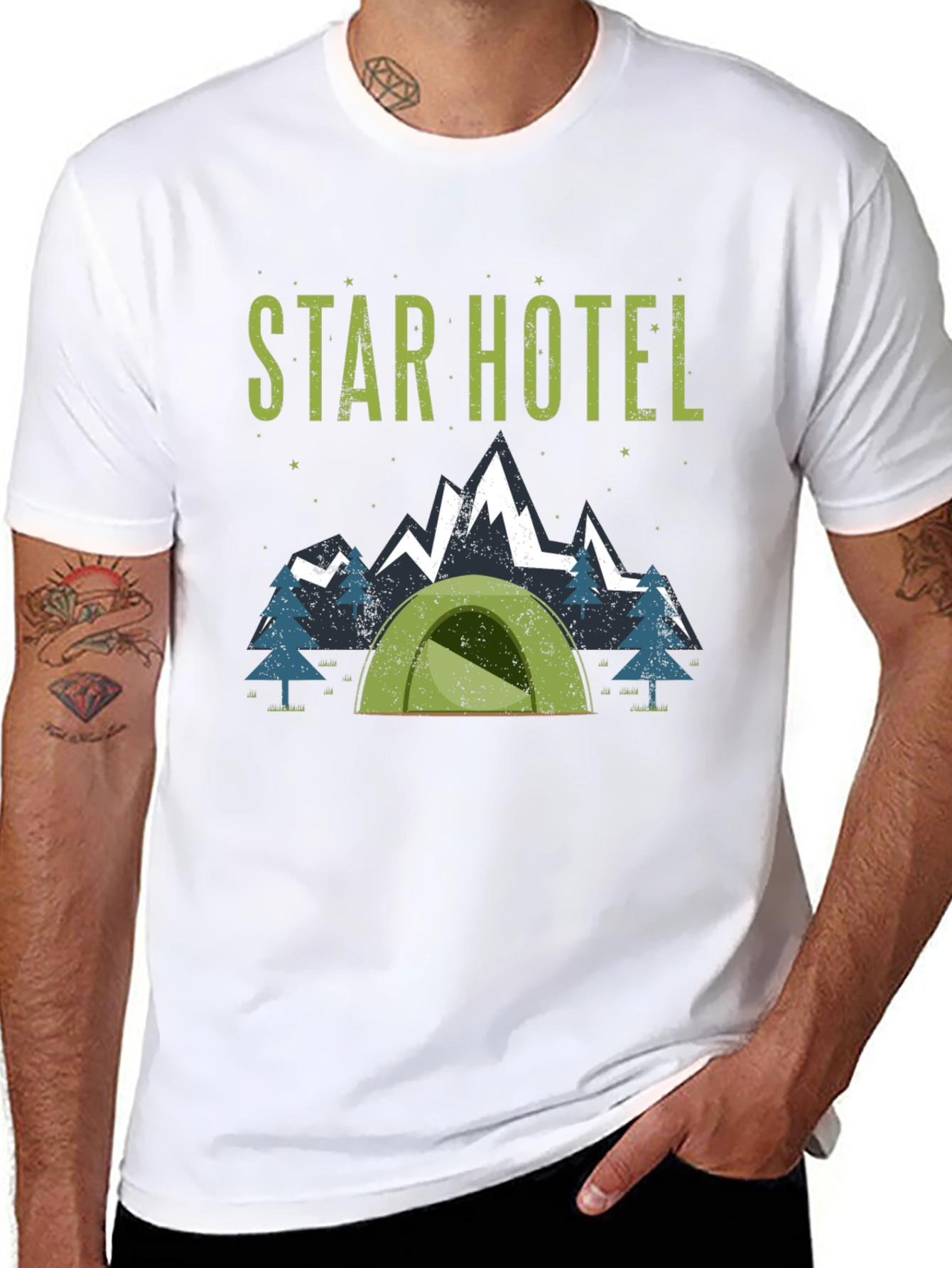Star Hotel Camping T-Shirt: Adventure Ready!