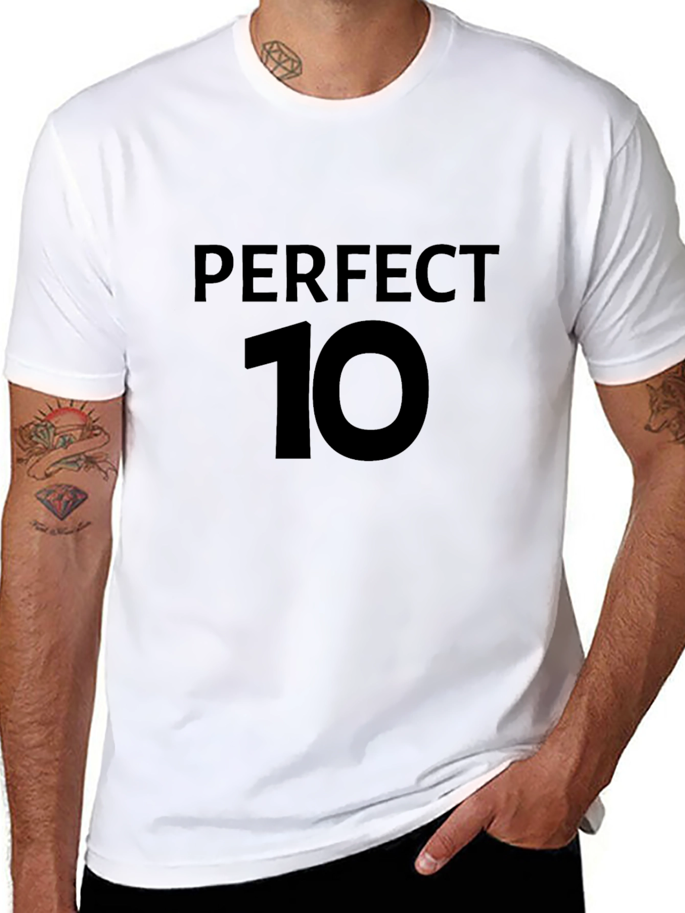 Perfect 10 Graphic Tee - Black Cotton T-Shirt