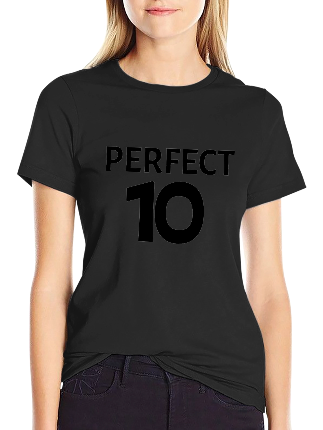 Perfect 10 Graphic Tee - Black Cotton T-Shirt
