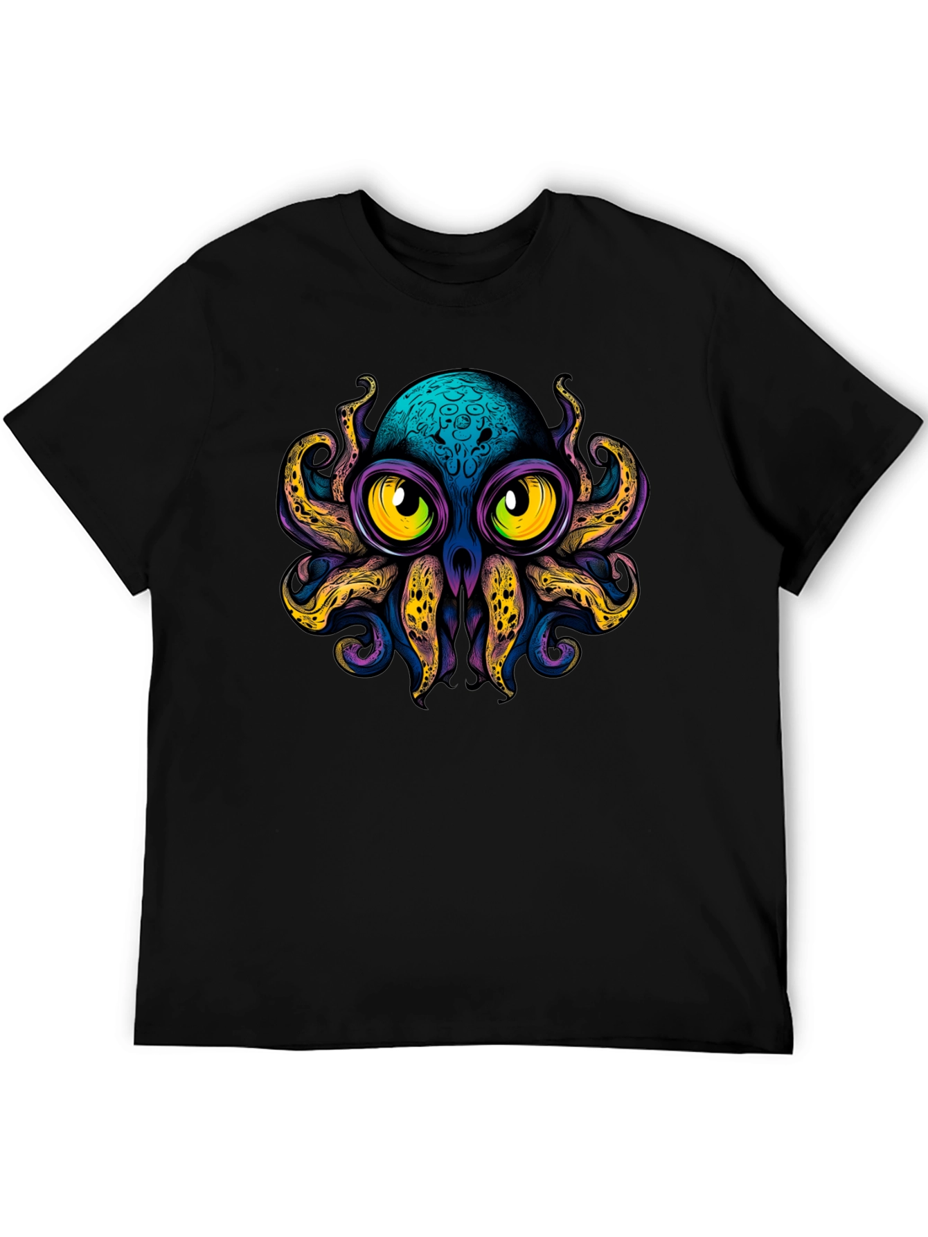 Octopus Graphic Black T-Shirt - Funky Sea Creature Tee