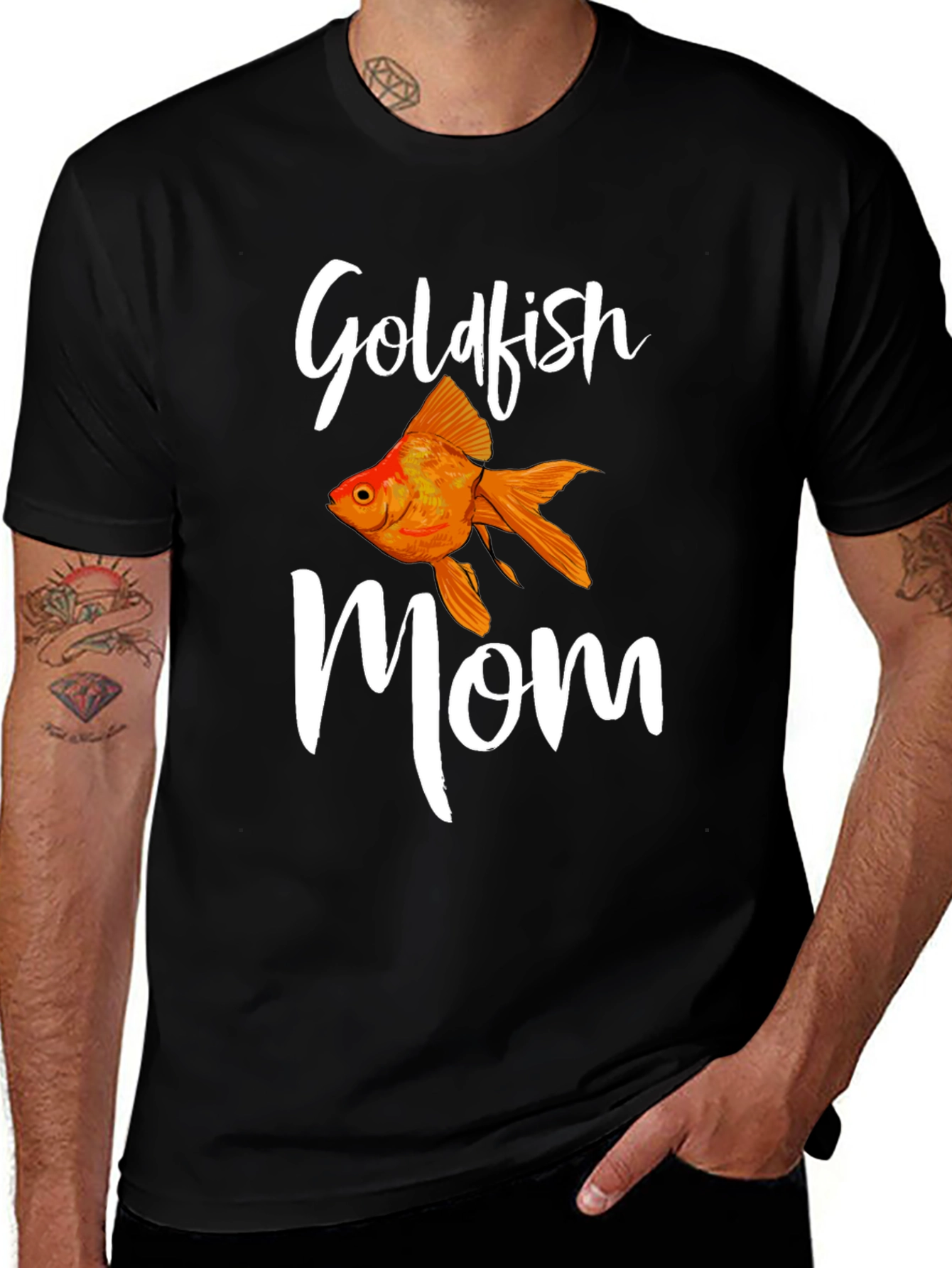 Goldfish Mom Black T-Shirt