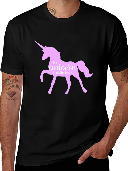 Be A Unicorn T-Shirt - Black Crew Neck