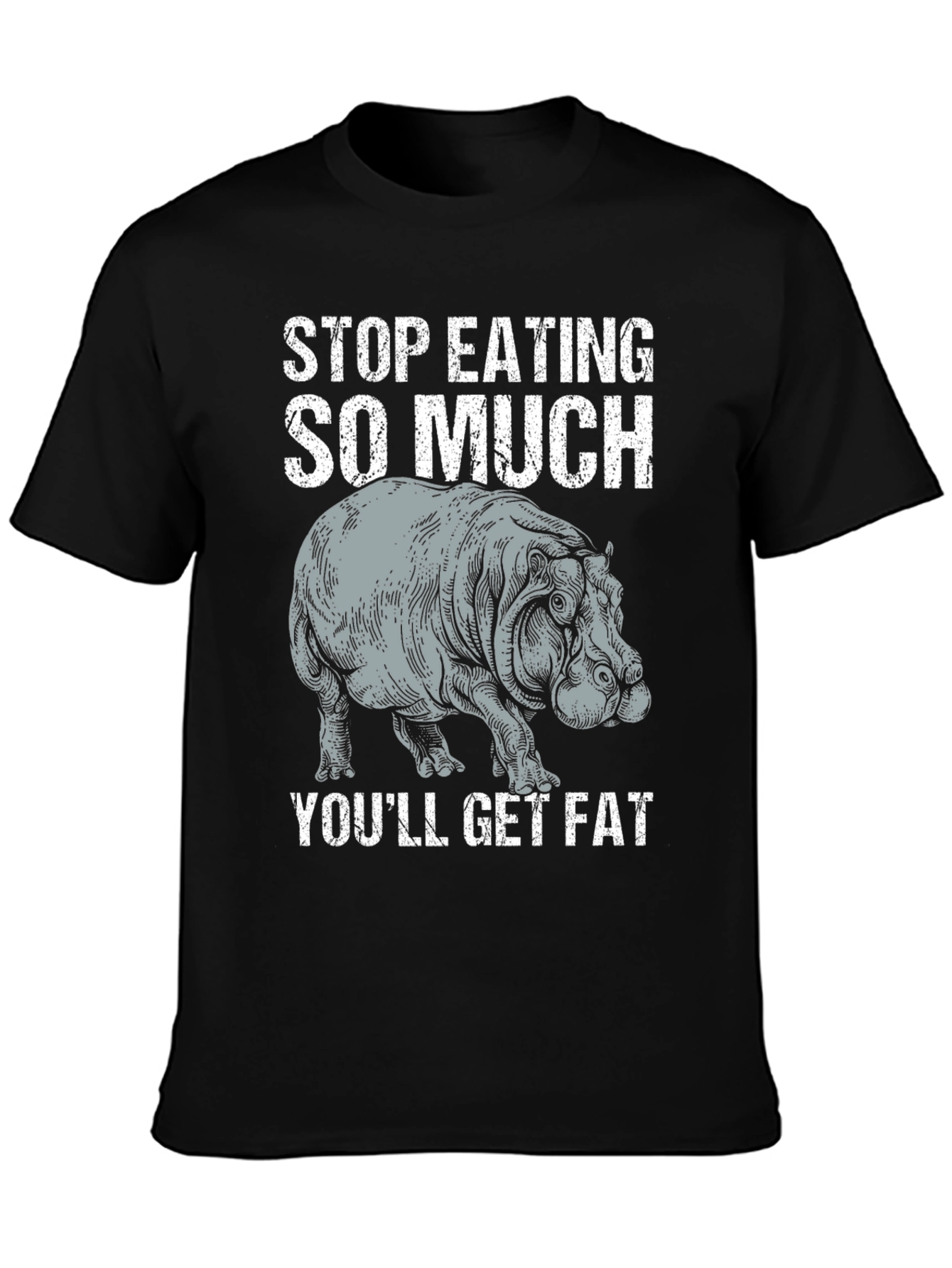 Stop Eating So Much Hippo Graphic T-Shirt
