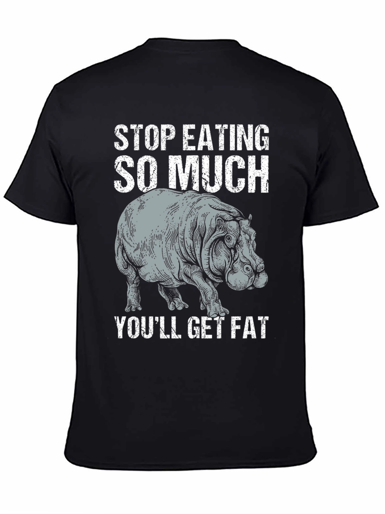 Stop Eating So Much Hippo Graphic T-Shirt