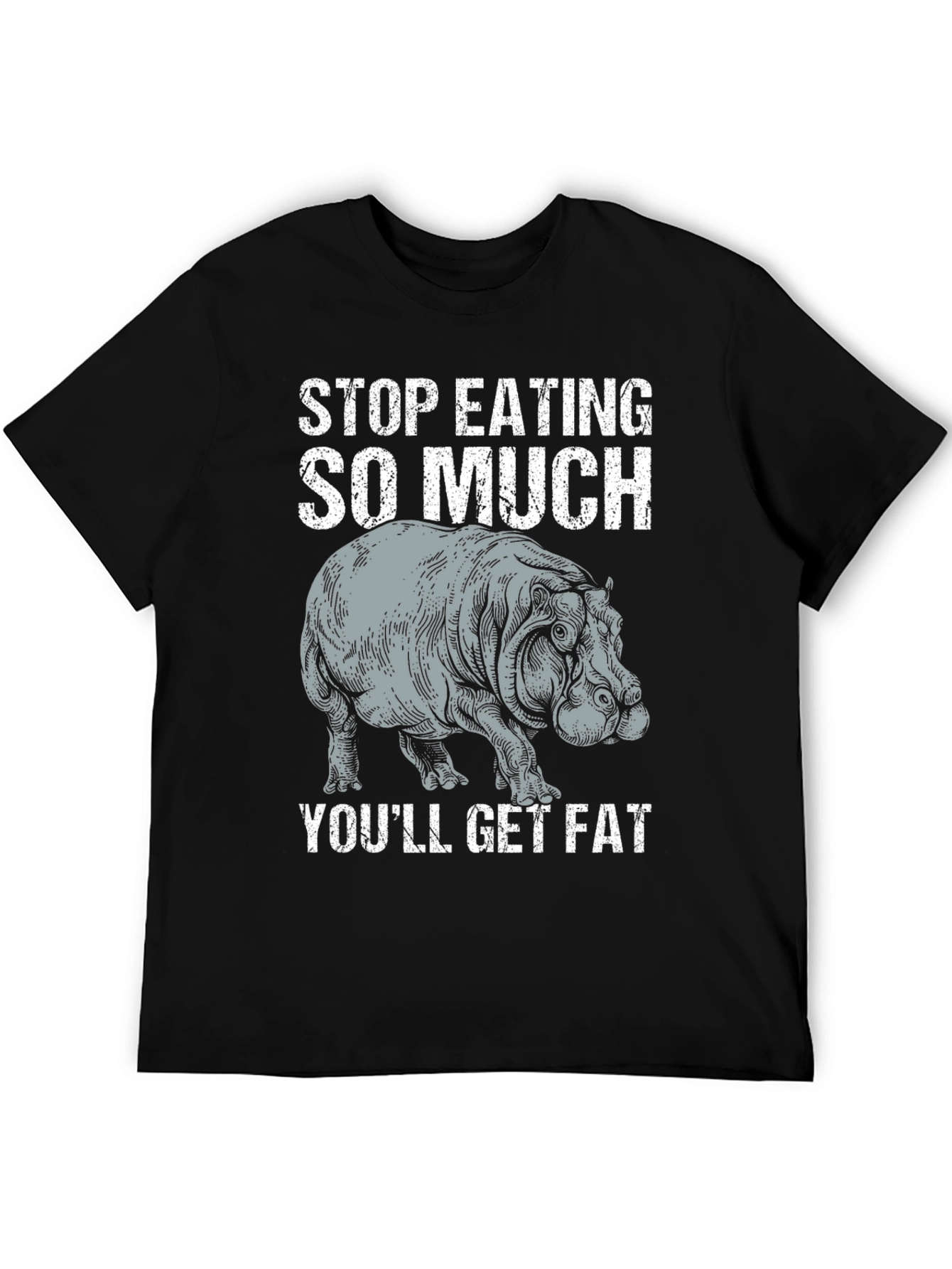 Stop Eating So Much Hippo Graphic T-Shirt