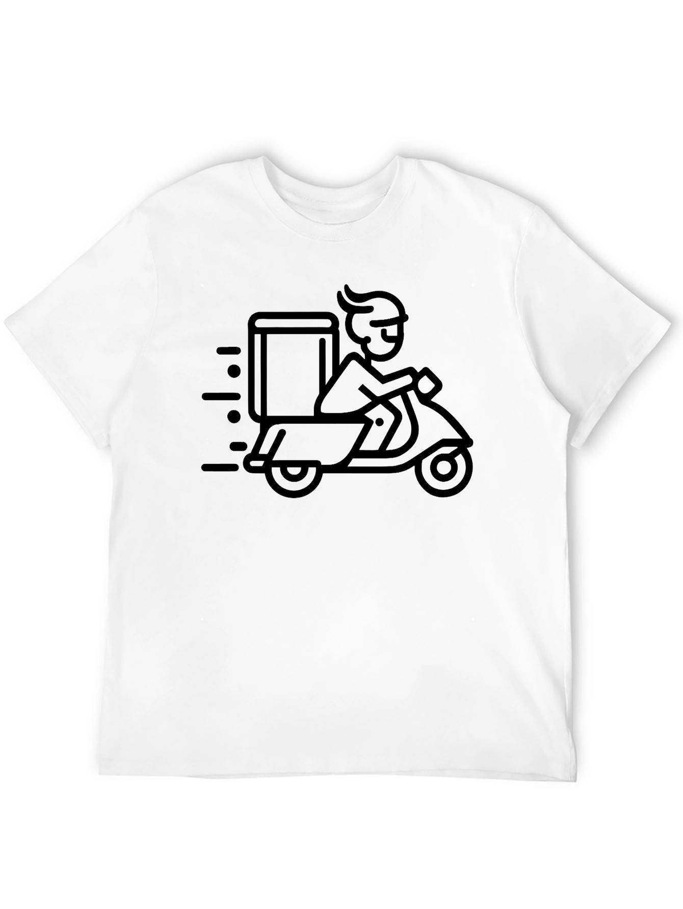 Black Delivery Scooter T-Shirt