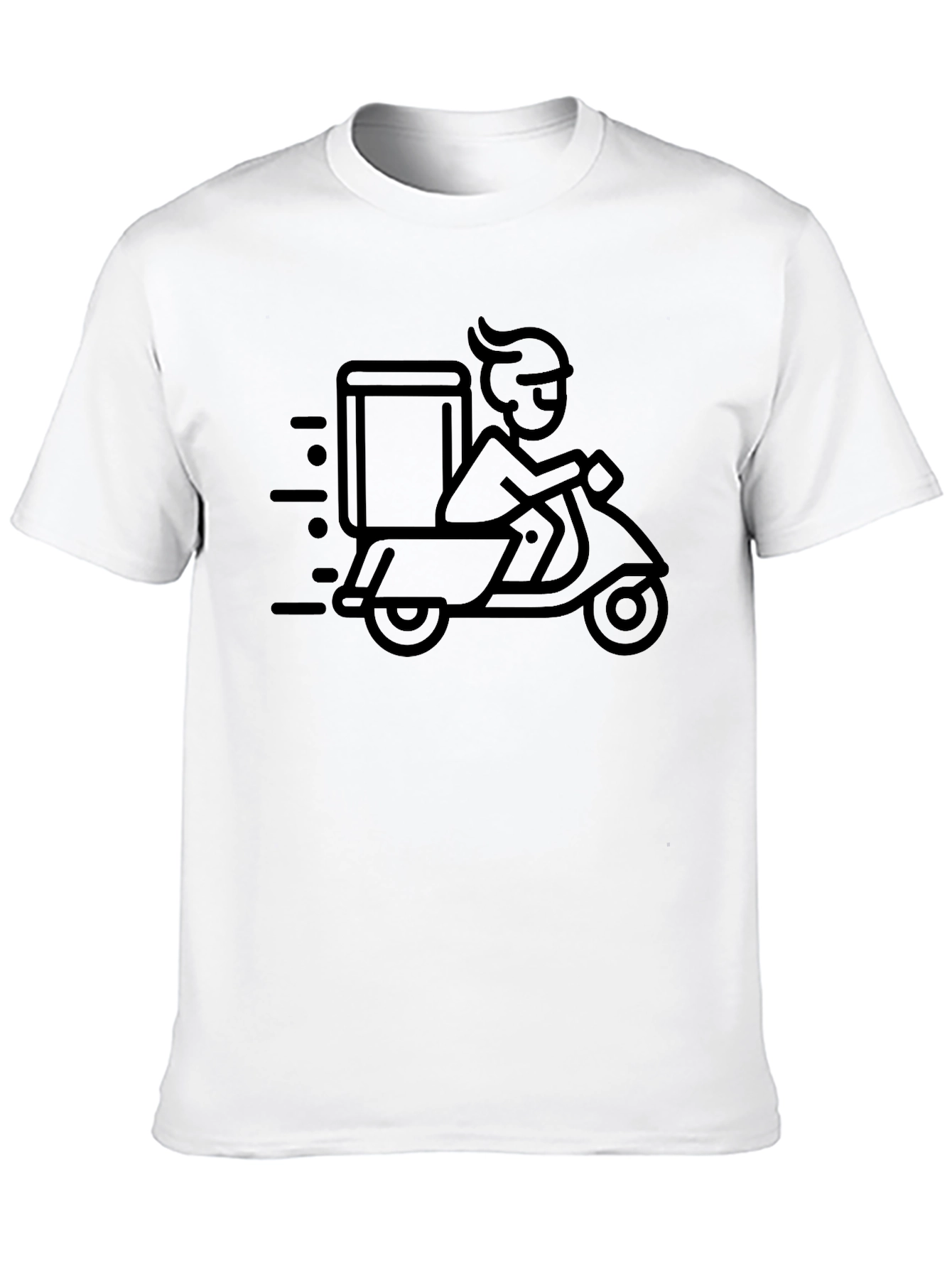 Black Delivery Scooter T-Shirt