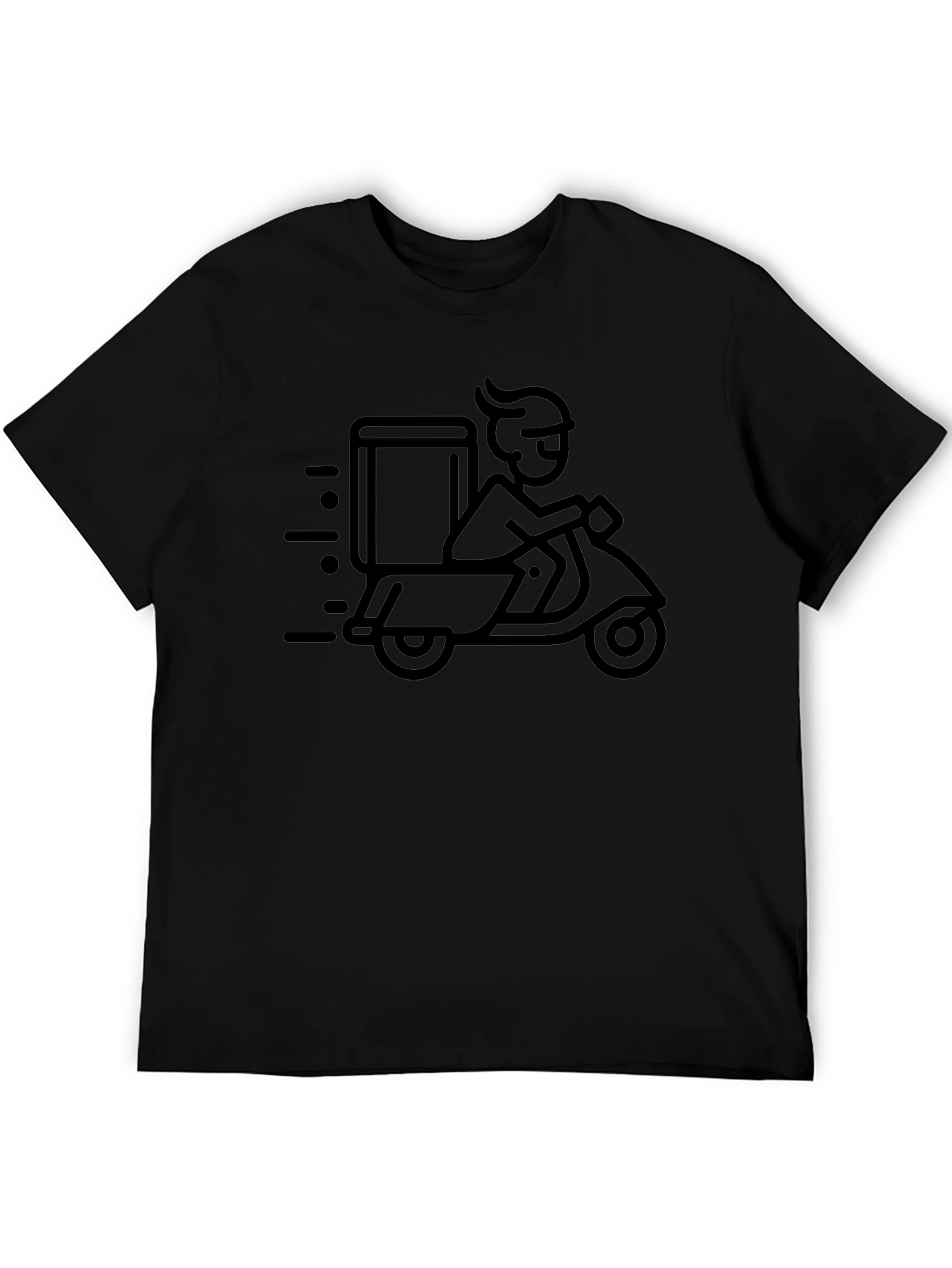 Black Delivery Scooter T-Shirt