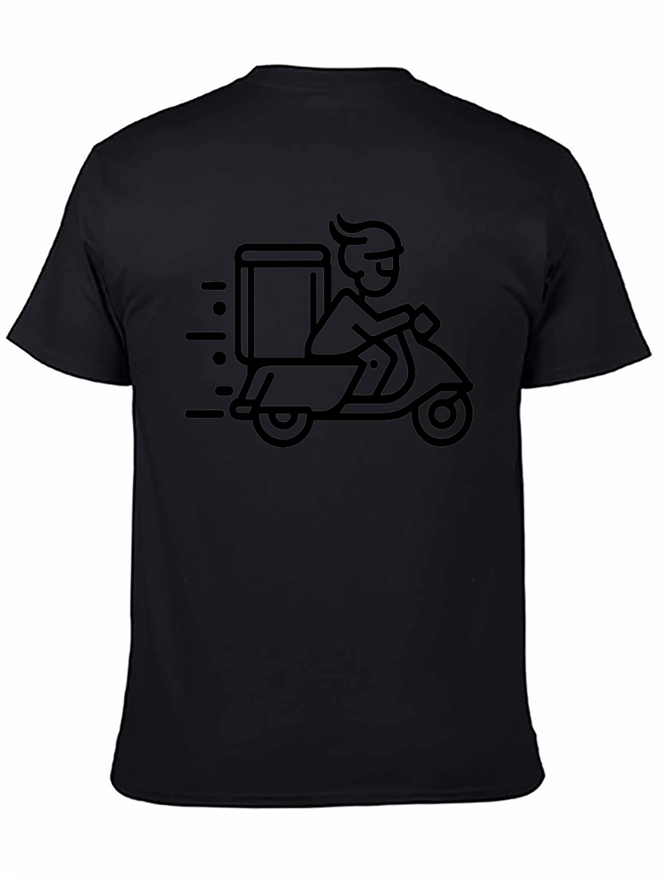 Black Delivery Scooter T-Shirt