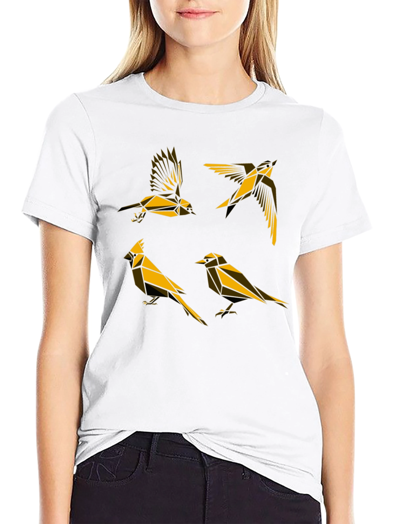 Geometric Bird T-Shirt - Modern Art Tee