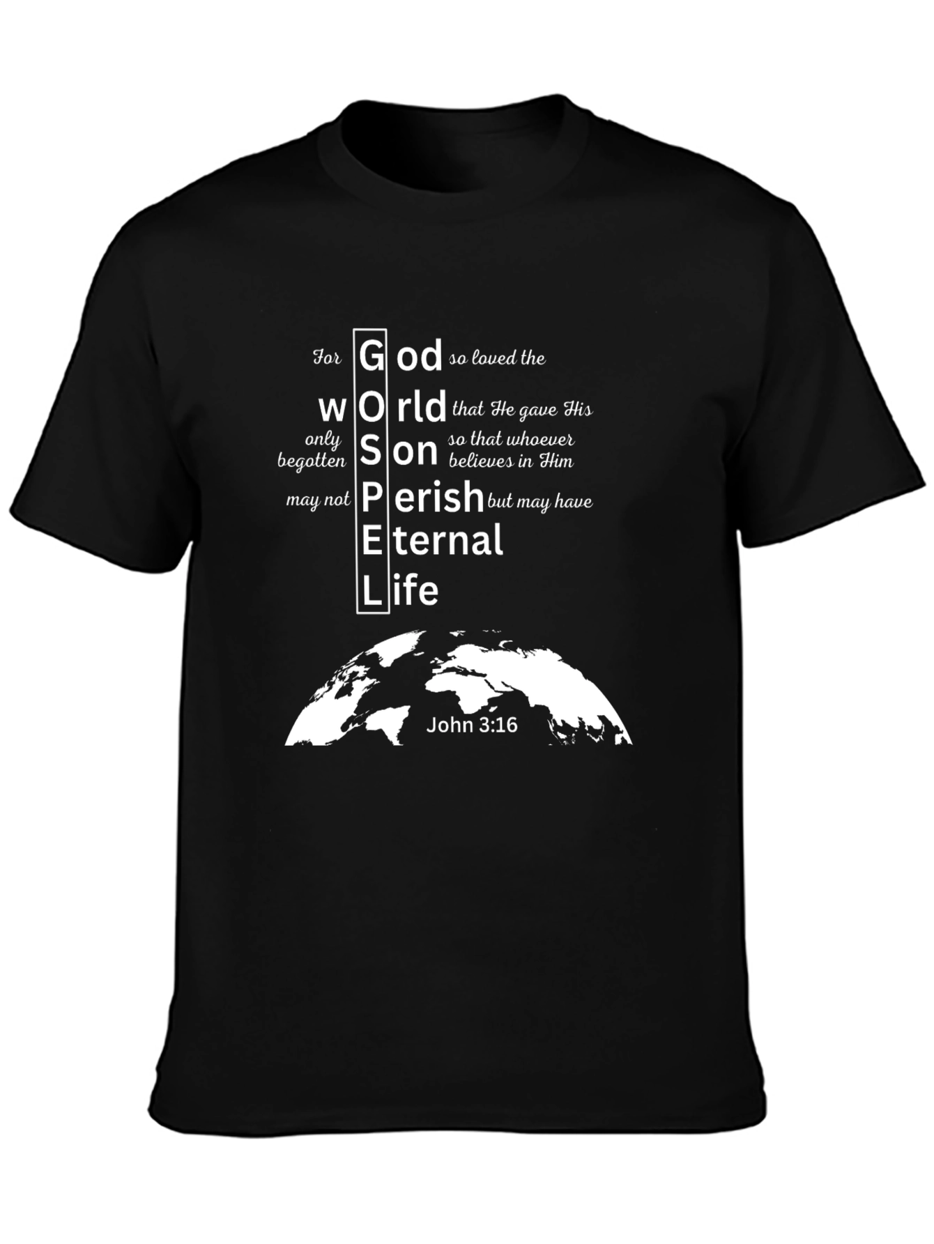 Faith-Based Black T-Shirt: Gospel Design