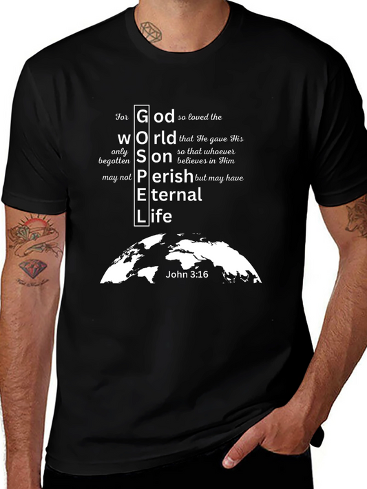Faith-Based Black T-Shirt: Gospel Design