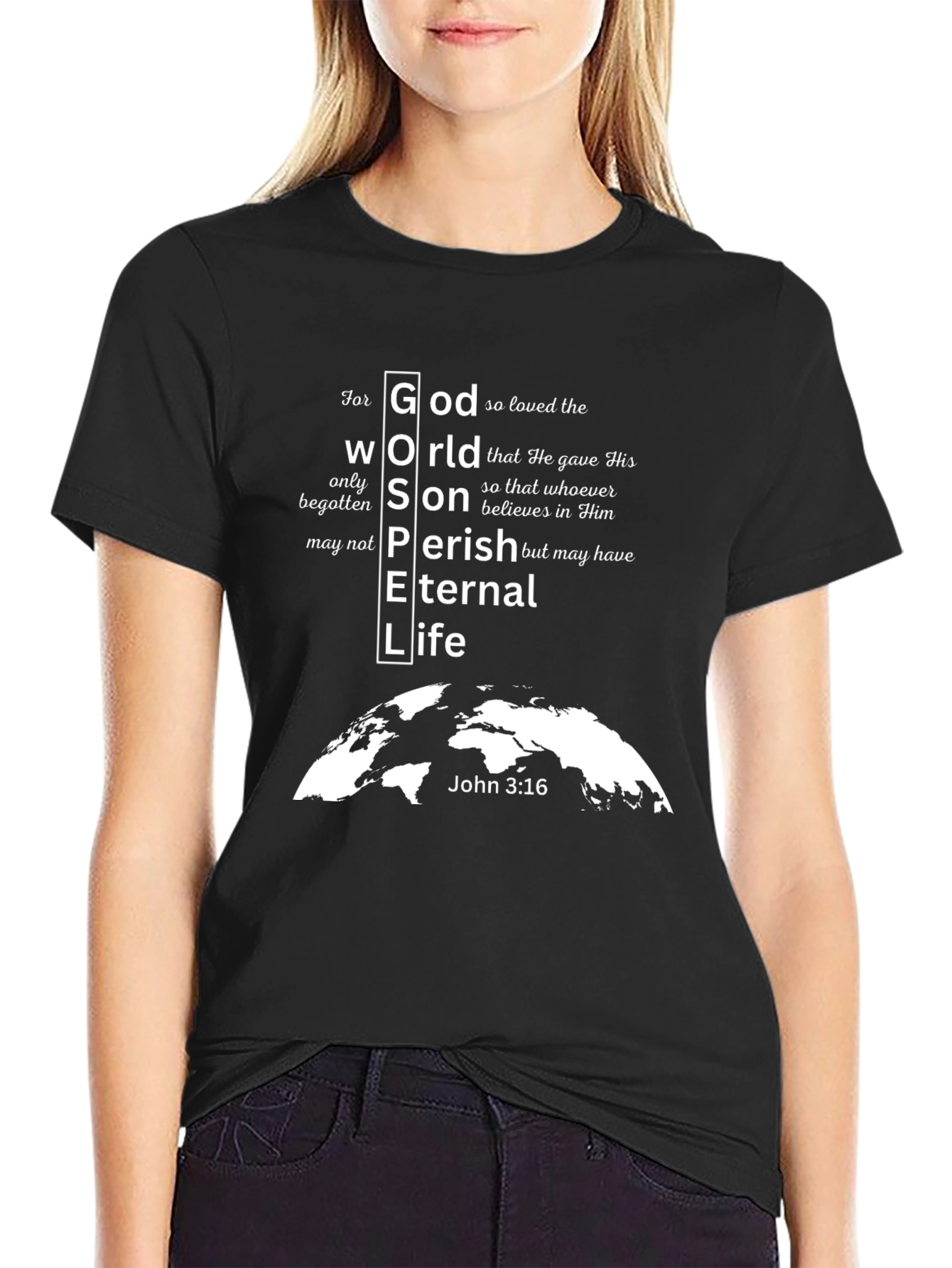 Faith-Based Black T-Shirt: Gospel Design
