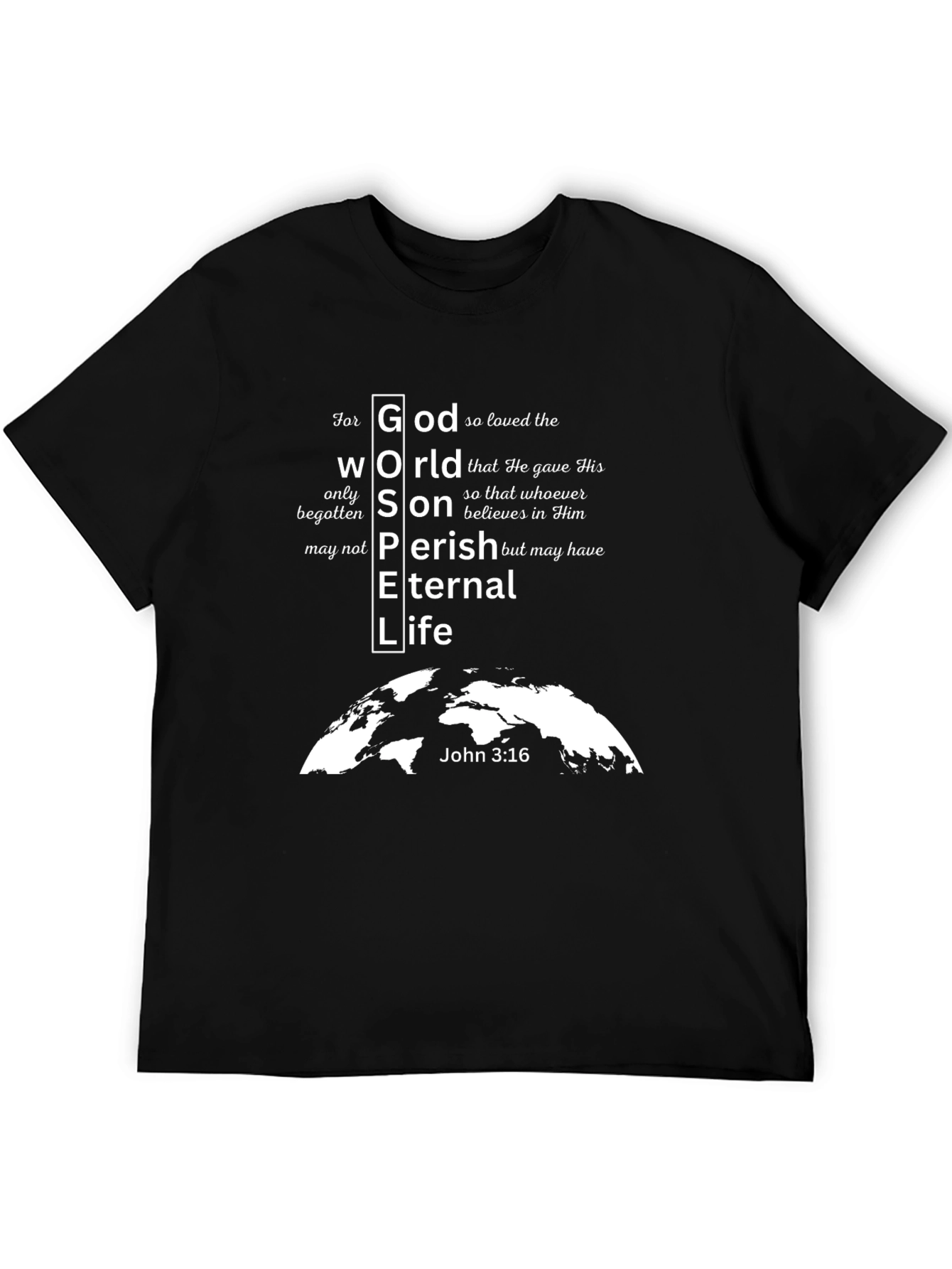 Faith-Based Black T-Shirt: Gospel Design