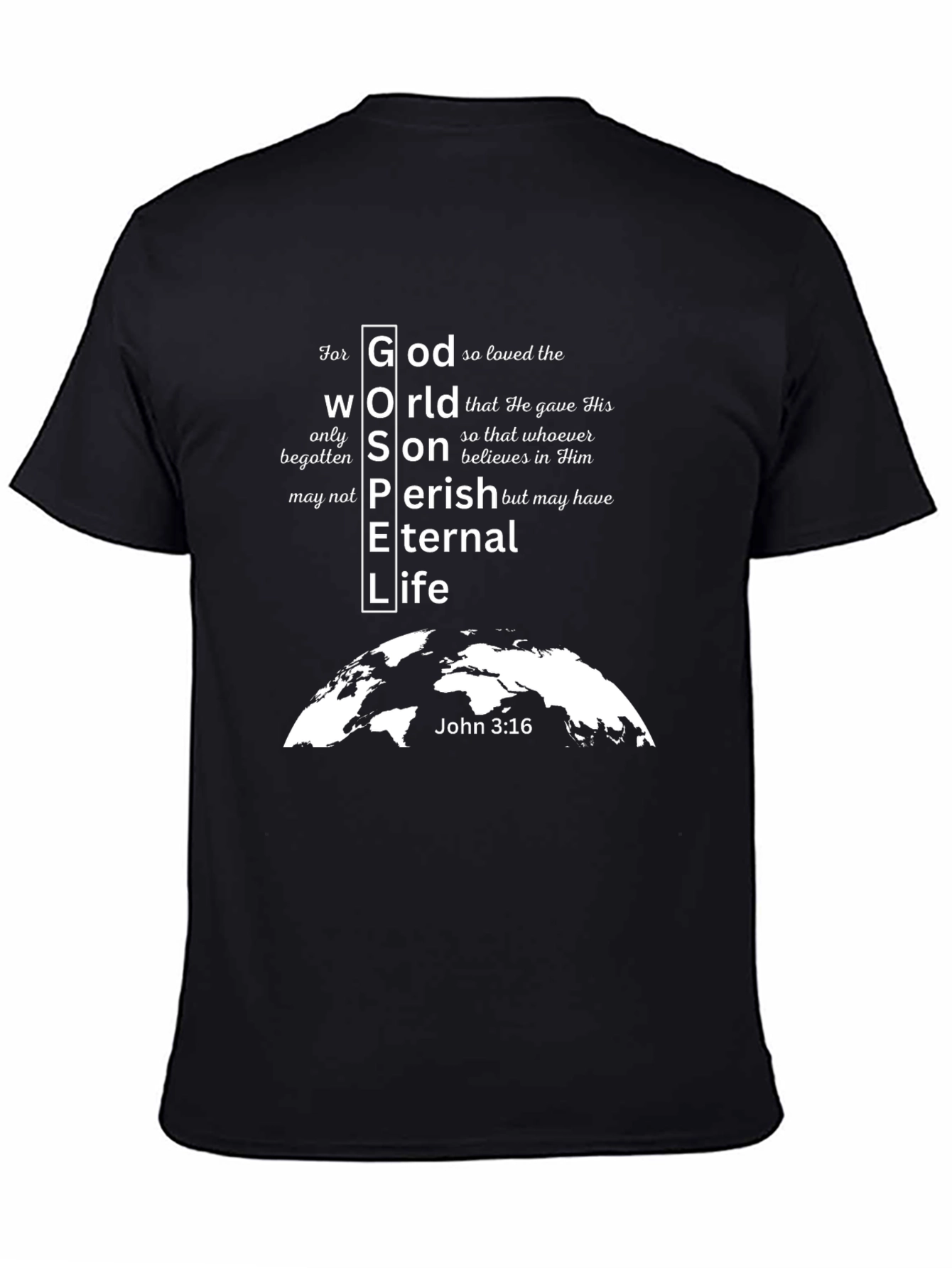 Faith-Based Black T-Shirt: Gospel Design