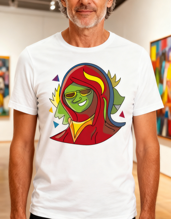 "Vibrant Hooded Icon" Graphic Tee