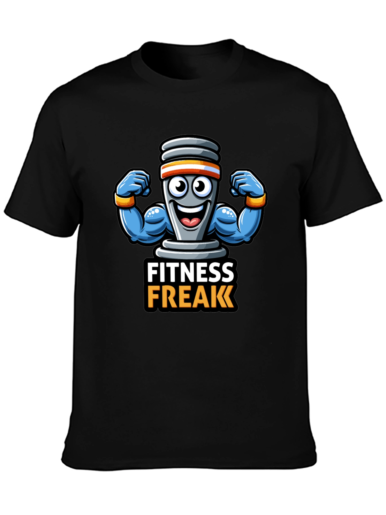 Fitness Freak Black Graphic Tee