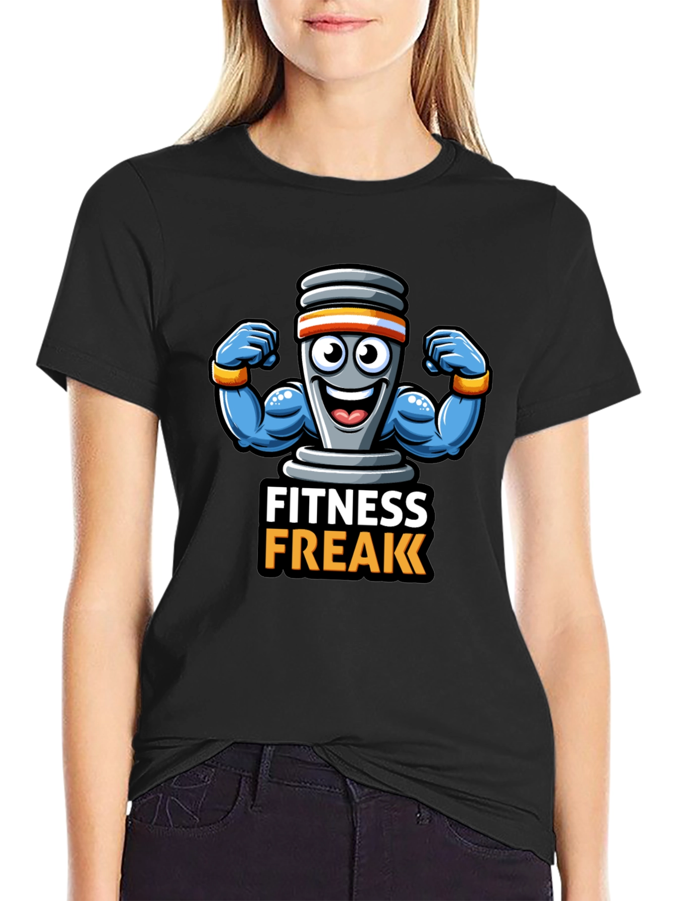 Fitness Freak Black Graphic Tee