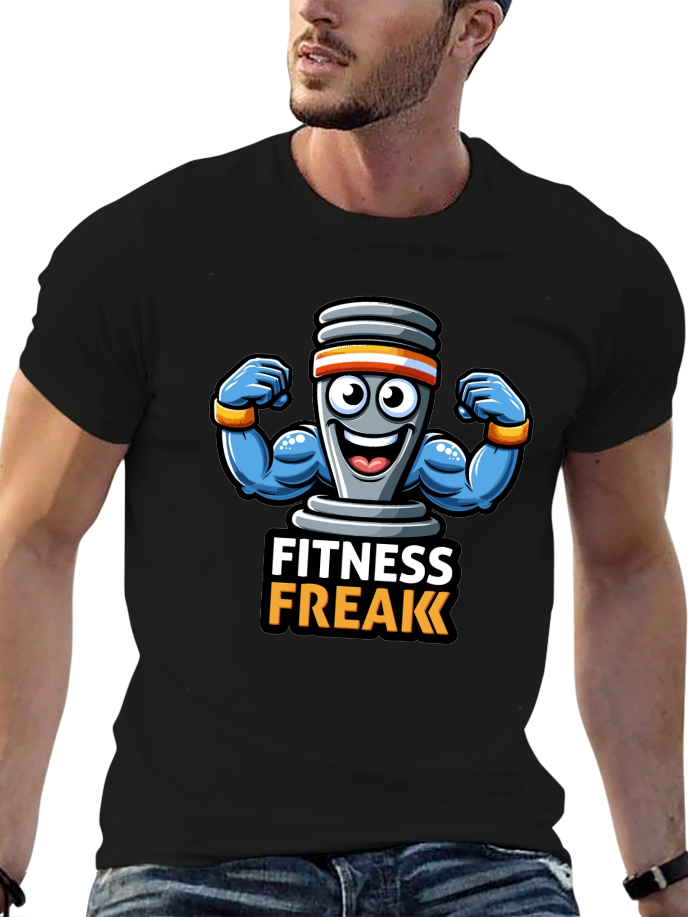 Fitness Freak Black Graphic Tee