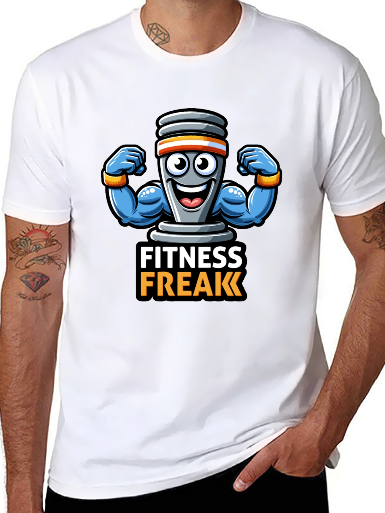 Fitness Freak Black Graphic Tee