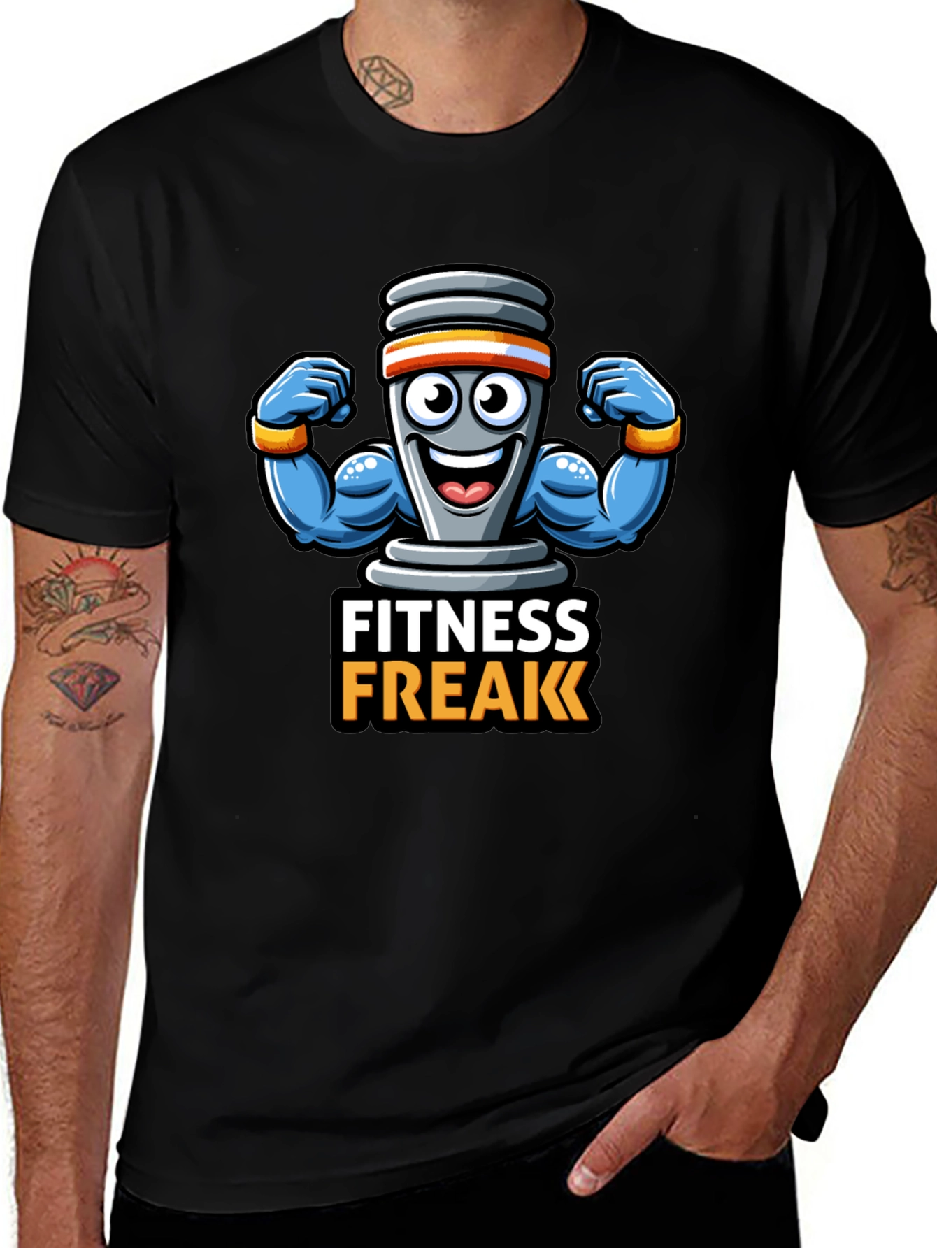 Fitness Freak Black Graphic Tee
