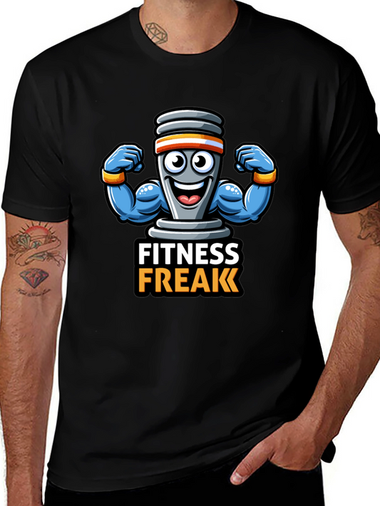Fitness Freak Black Graphic Tee