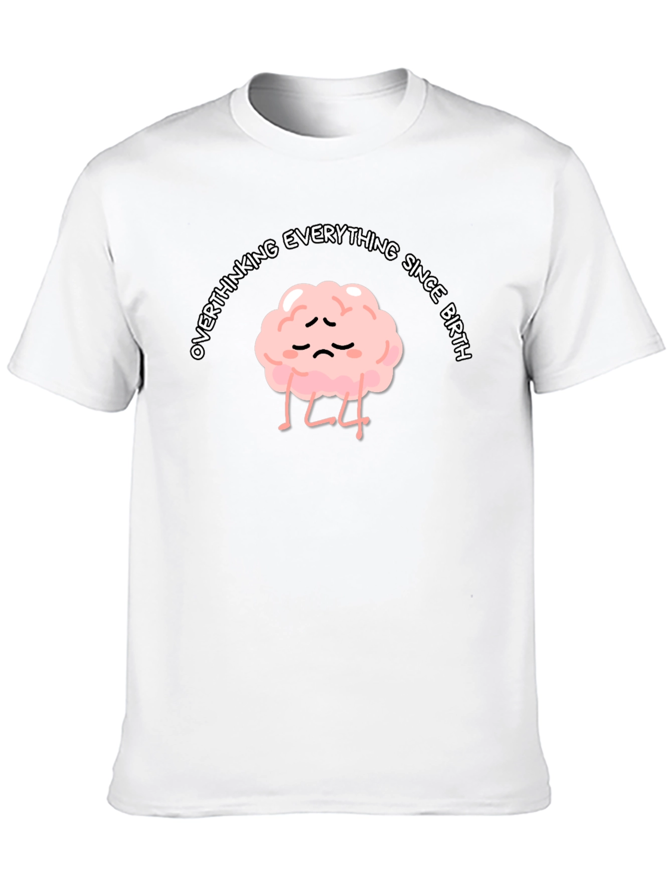 Overthinking Brain Graphic Tee - Unisex Black T-Shirt