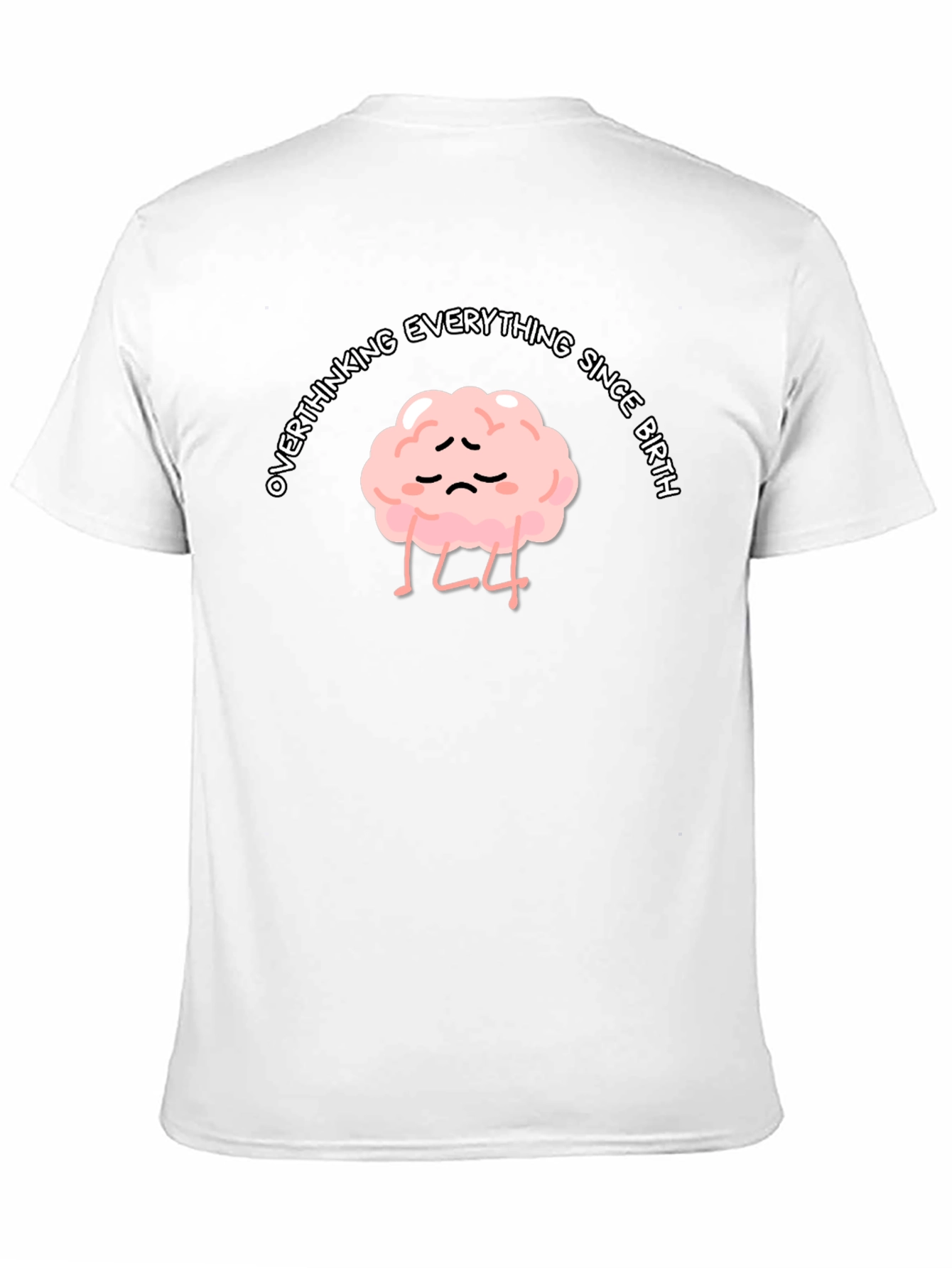Overthinking Brain Graphic Tee - Unisex Black T-Shirt