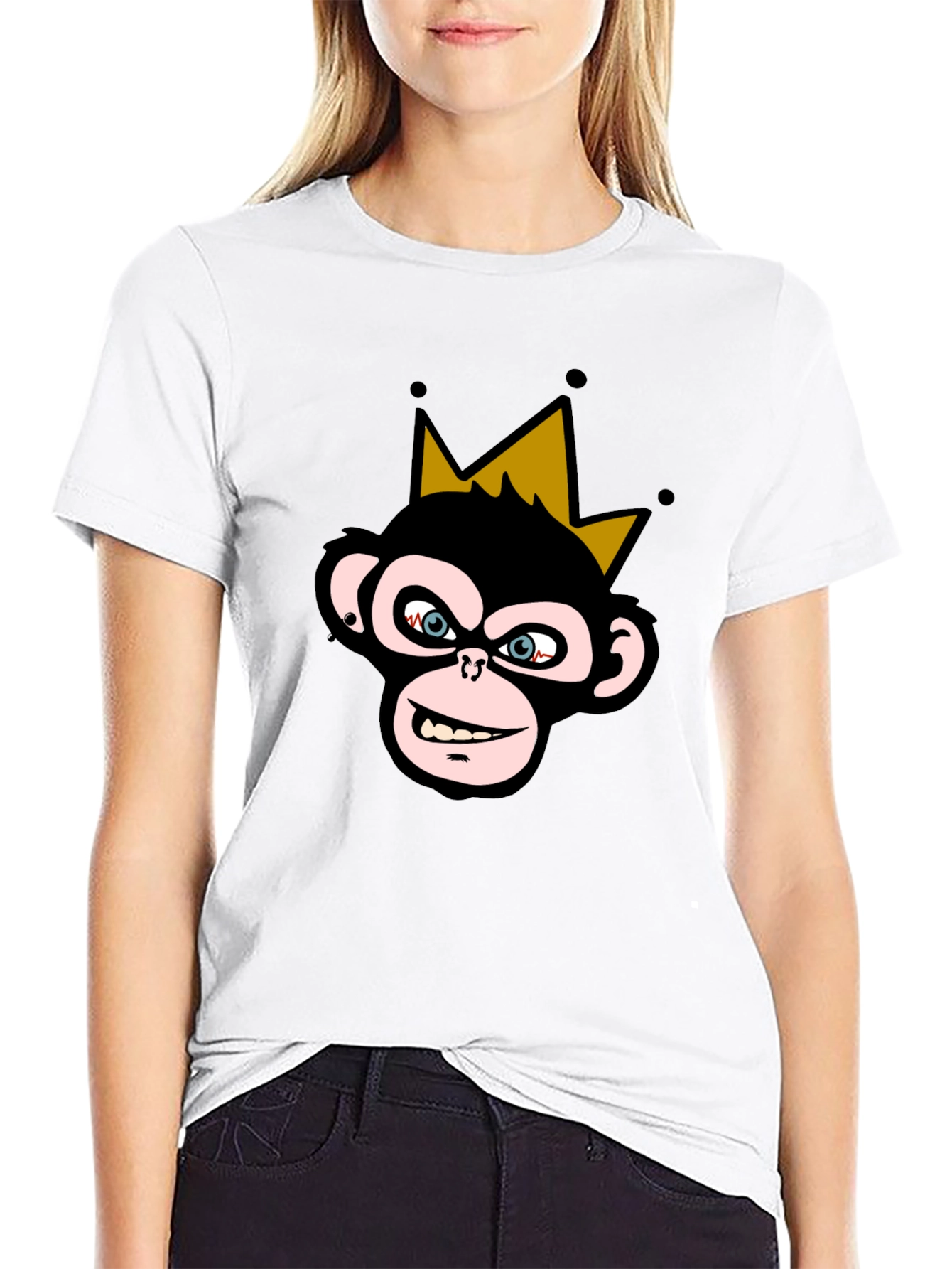 King Monkey Graphic T-Shirt - Black Crew Neck Tee