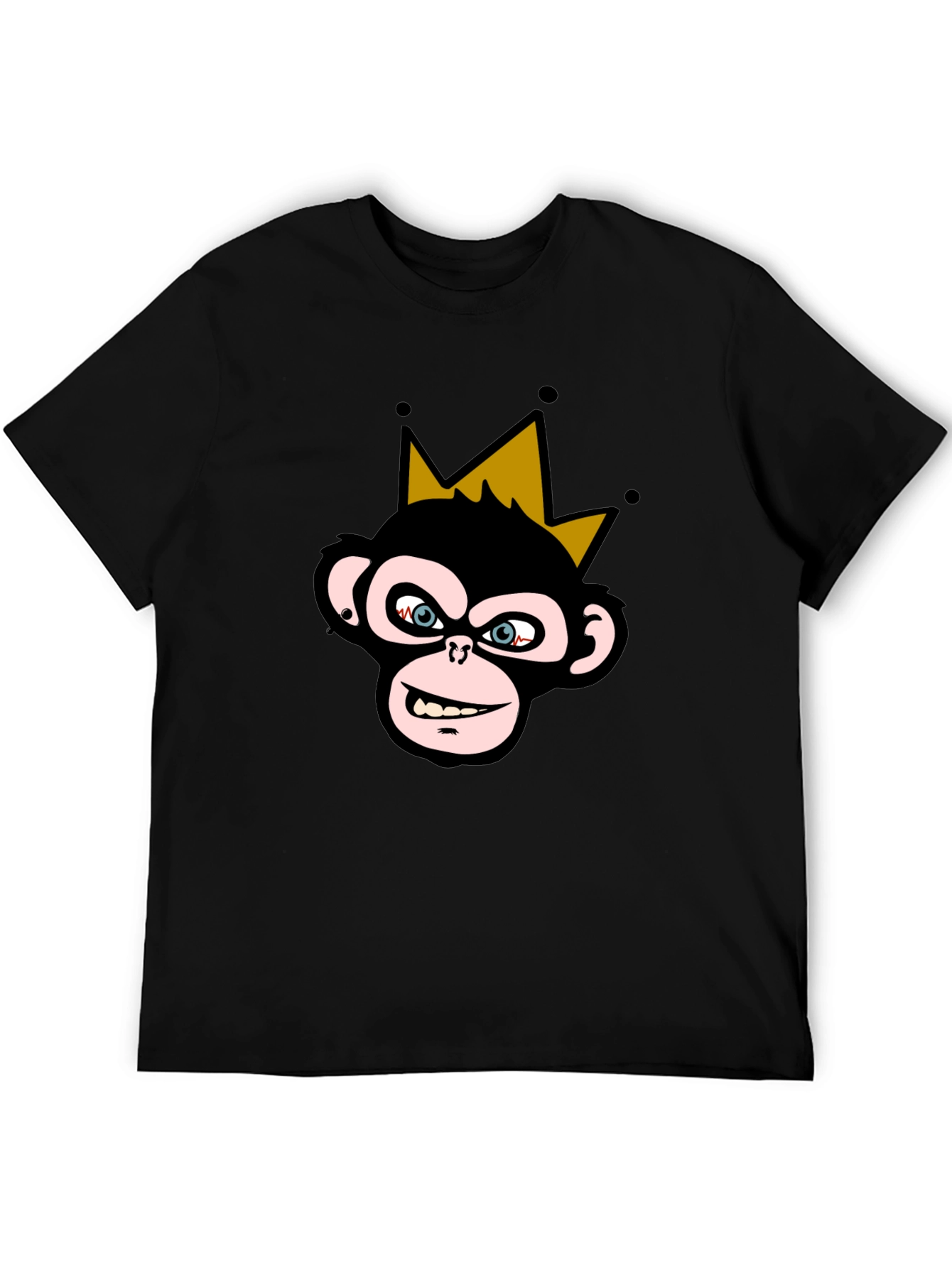 King Monkey Graphic T-Shirt - Black Crew Neck Tee