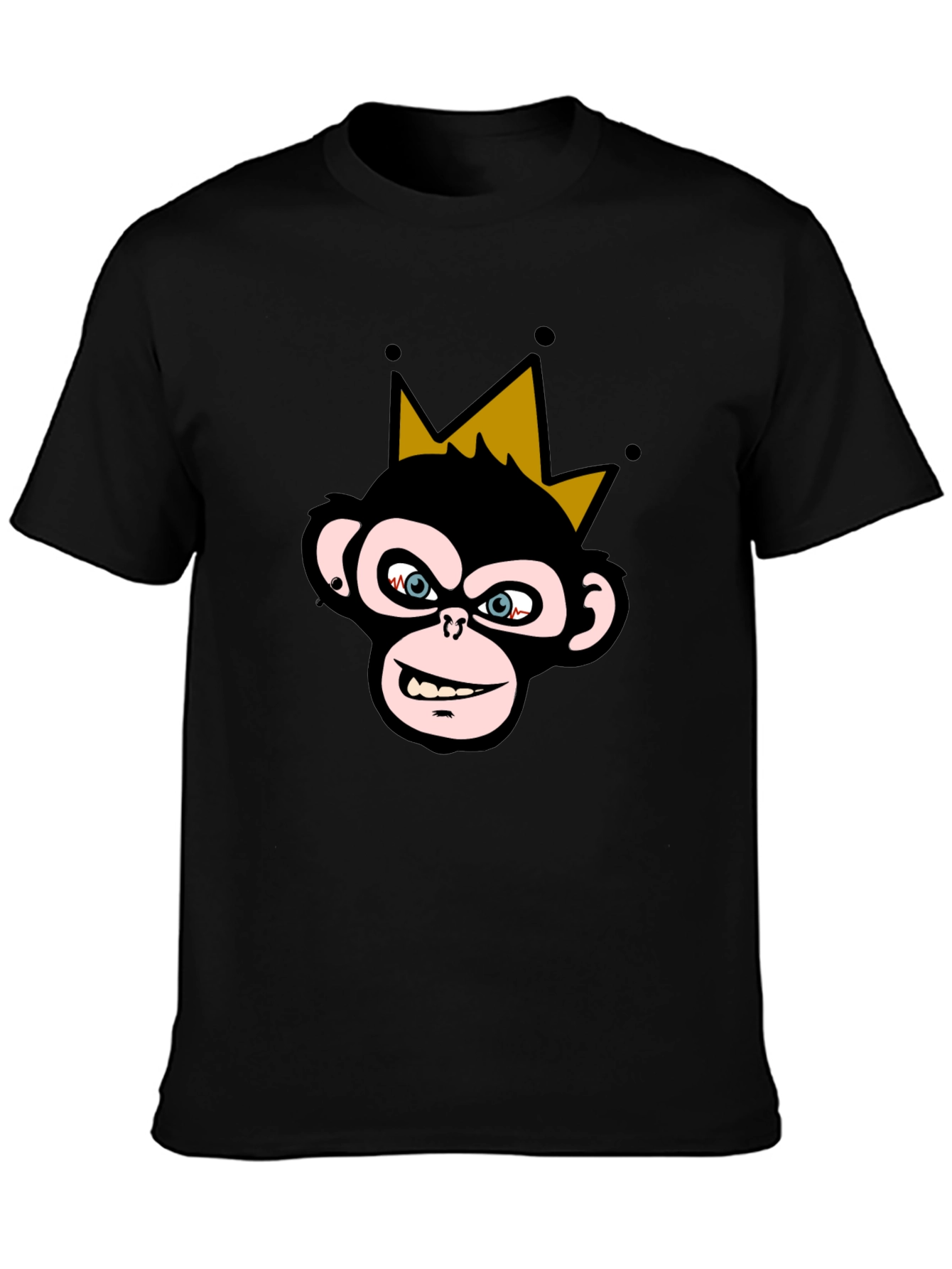 King Monkey Graphic T-Shirt - Black Crew Neck Tee