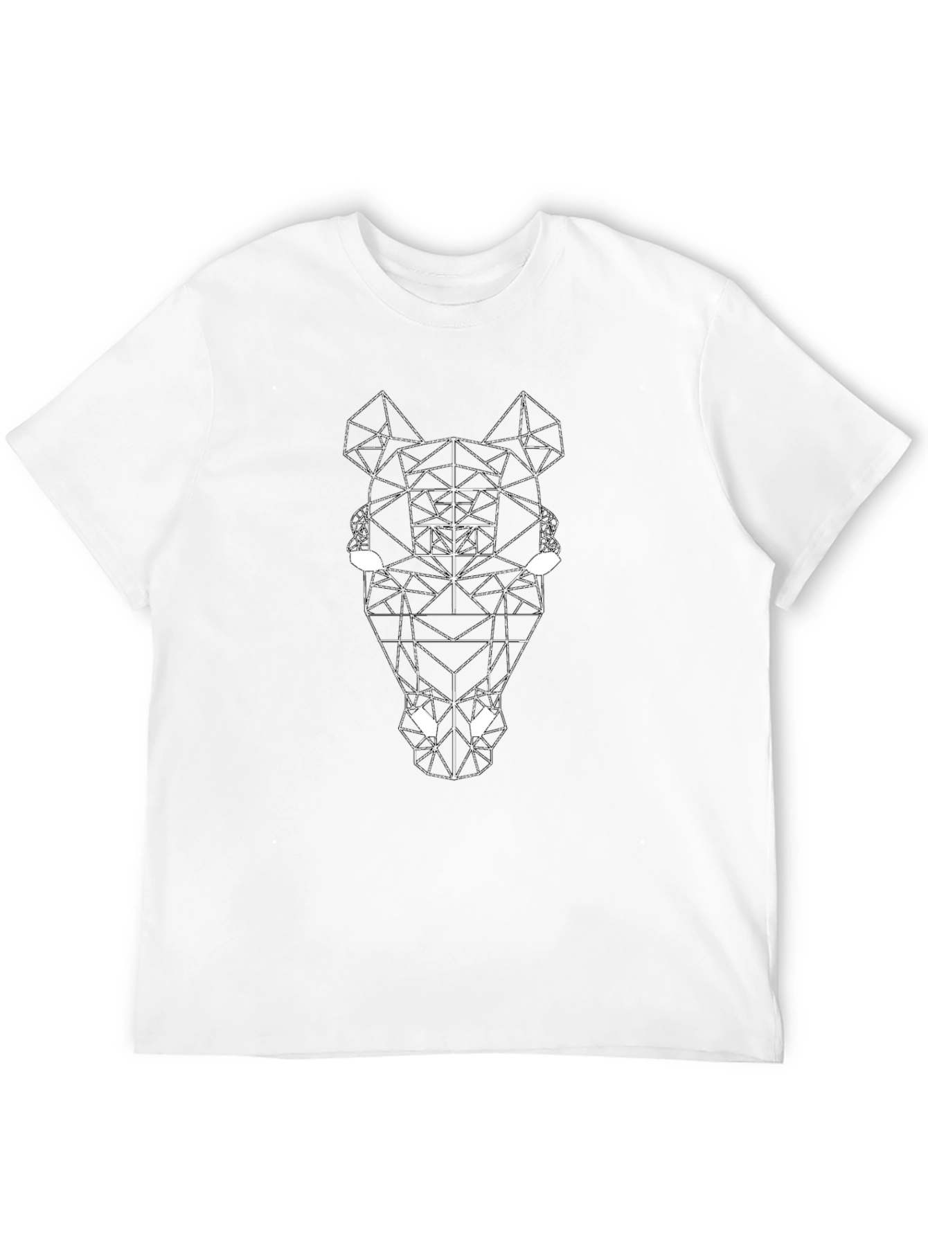 Geometric Horse Graphic Tee - Black